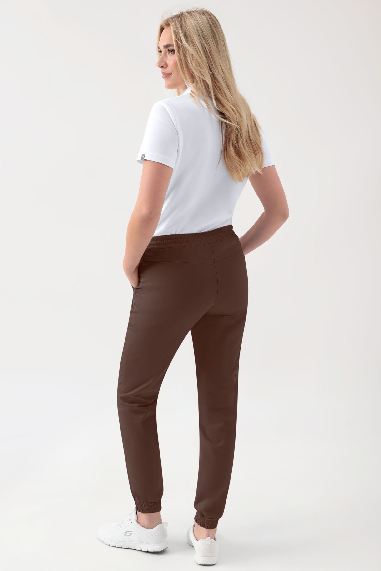 GREEN Stretch Hose Damen - Jogpants Style coffee