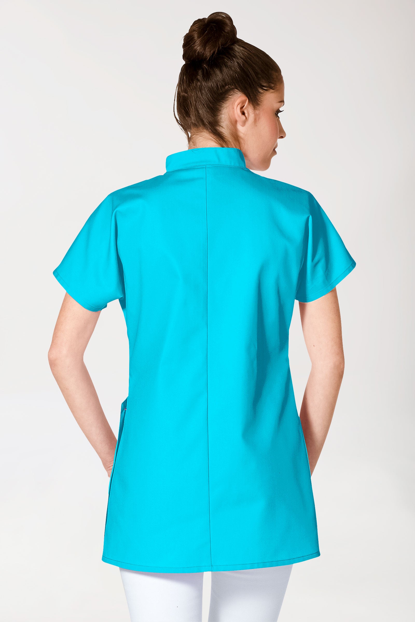 JUST STRONG Kasack Damen - Druckknopfleiste türkis