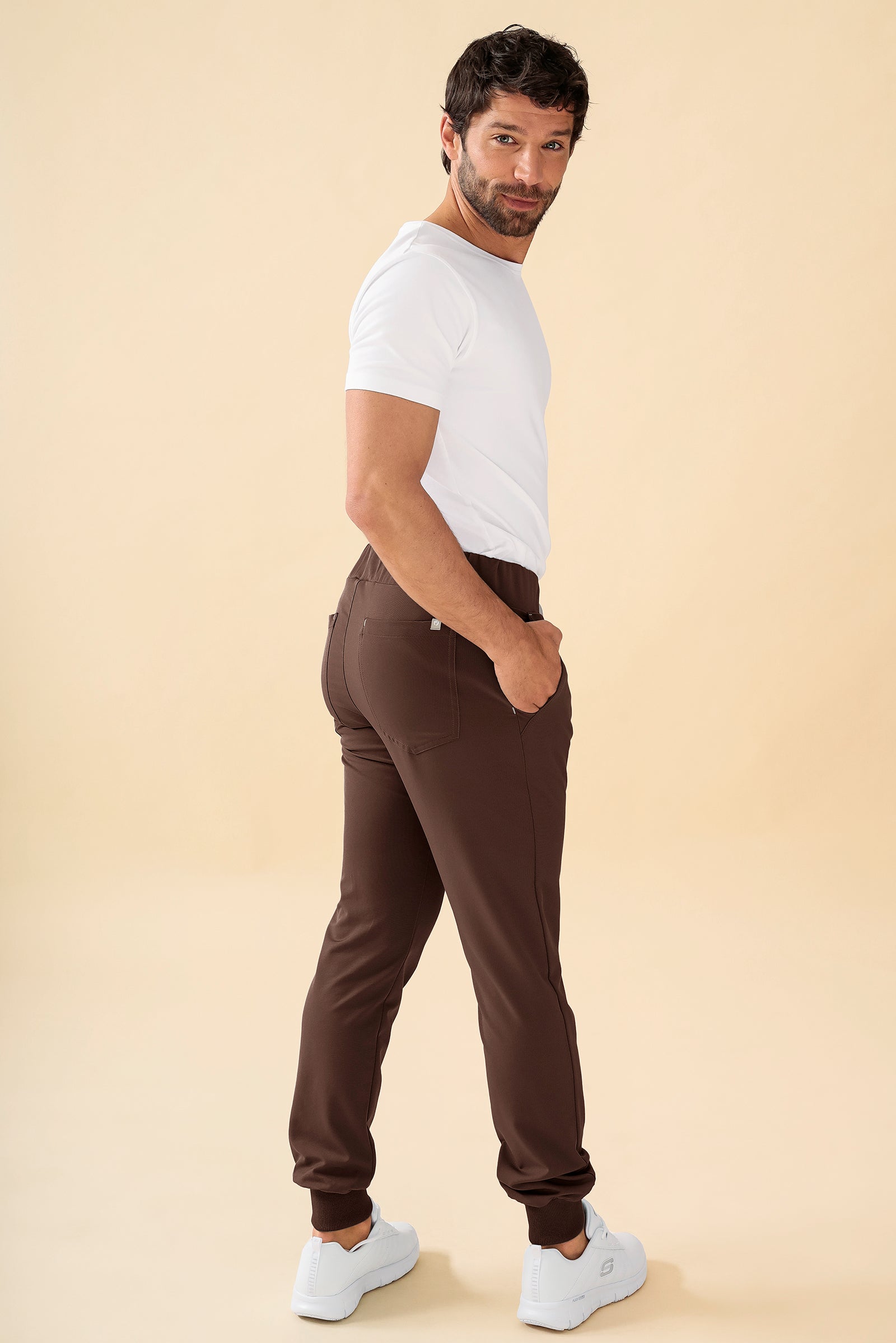 KAERE Hose Herren - Saumbündchen Kurzgr. ohne Beintaschen coffee