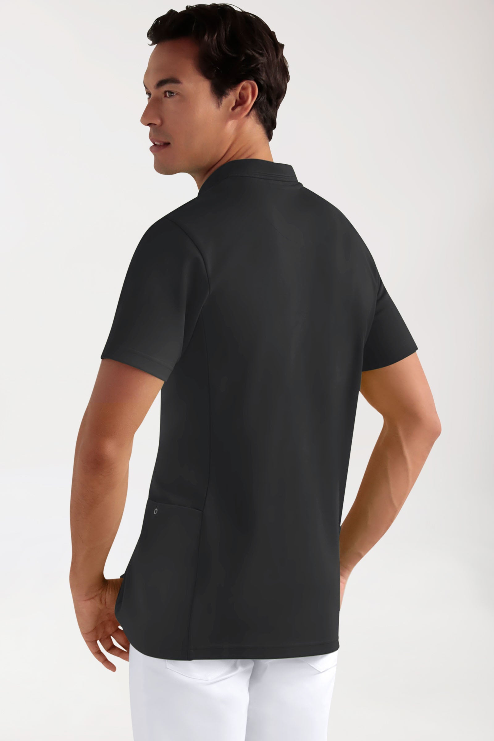 COMFY FLEX Stretch Schlupfkasack Herren - Polokragen schwarz
