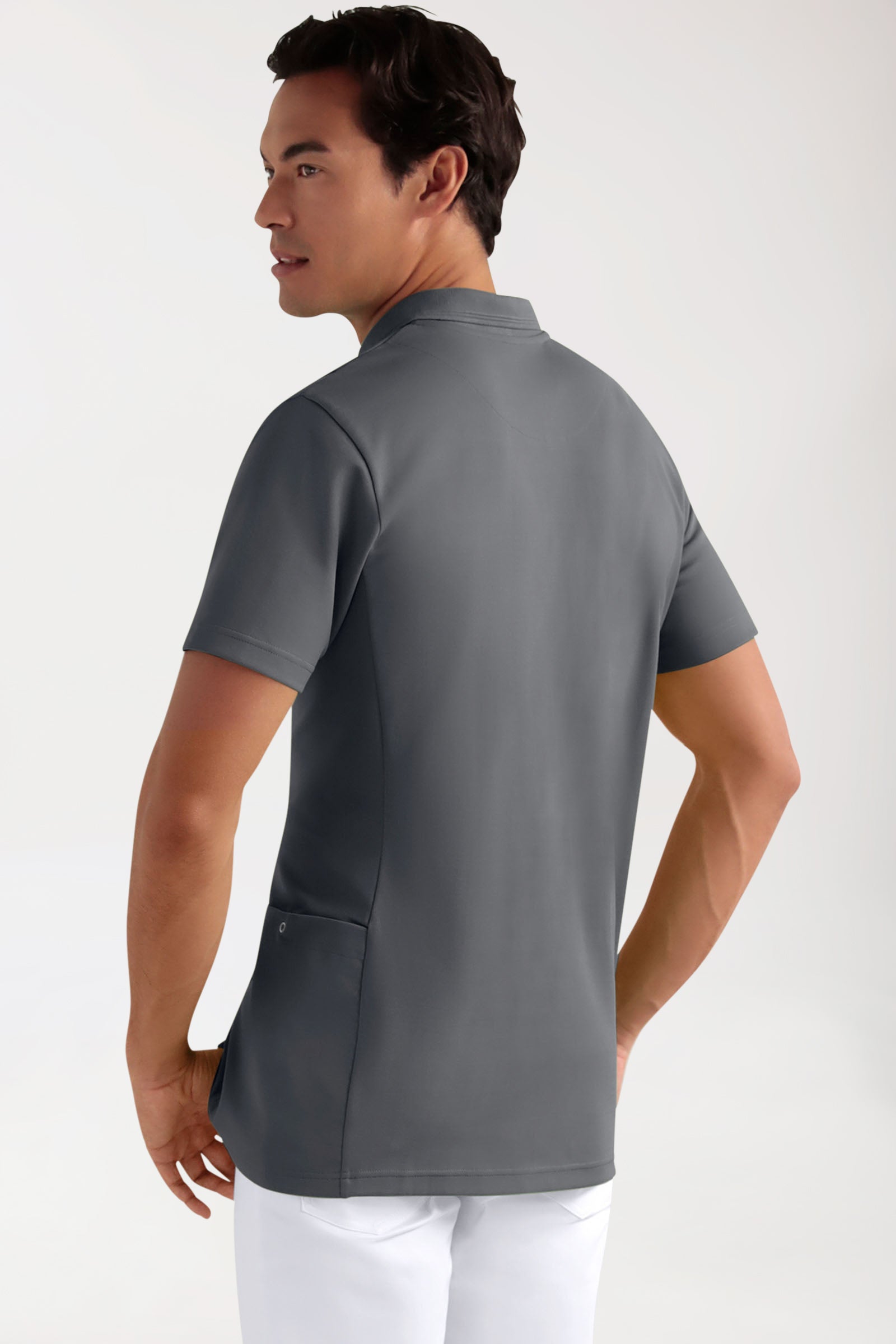 COMFY FLEX Stretch Schlupfkasack Herren - Polokragen steingrau