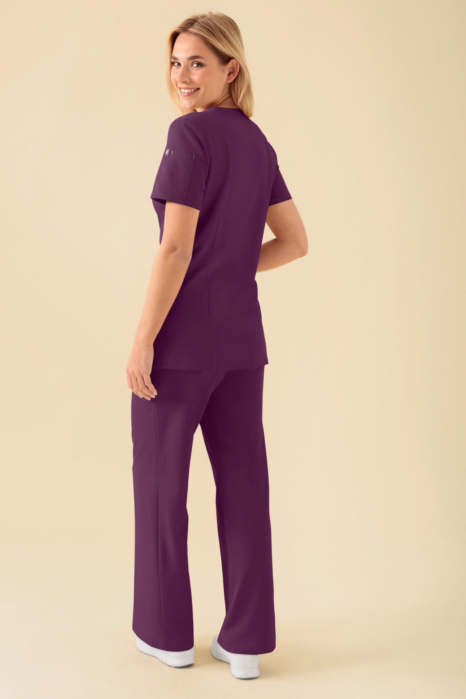 KAERE Kasack Damen - durchgeknöpft pflaume