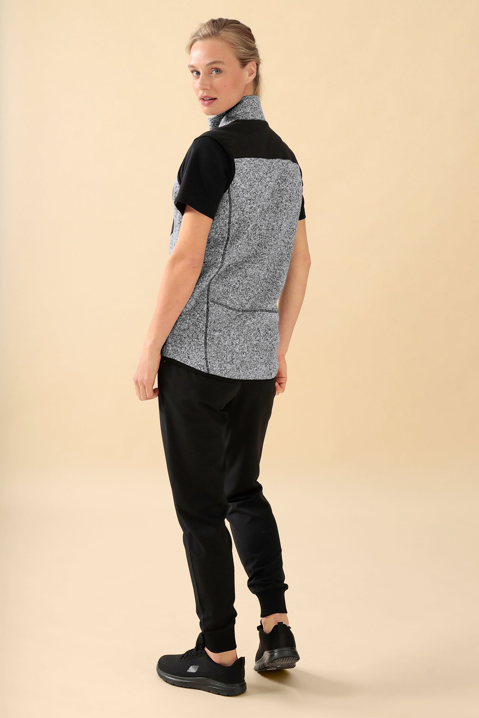 KAERE Fleeceweste Unisex - Stehkragen grau melange