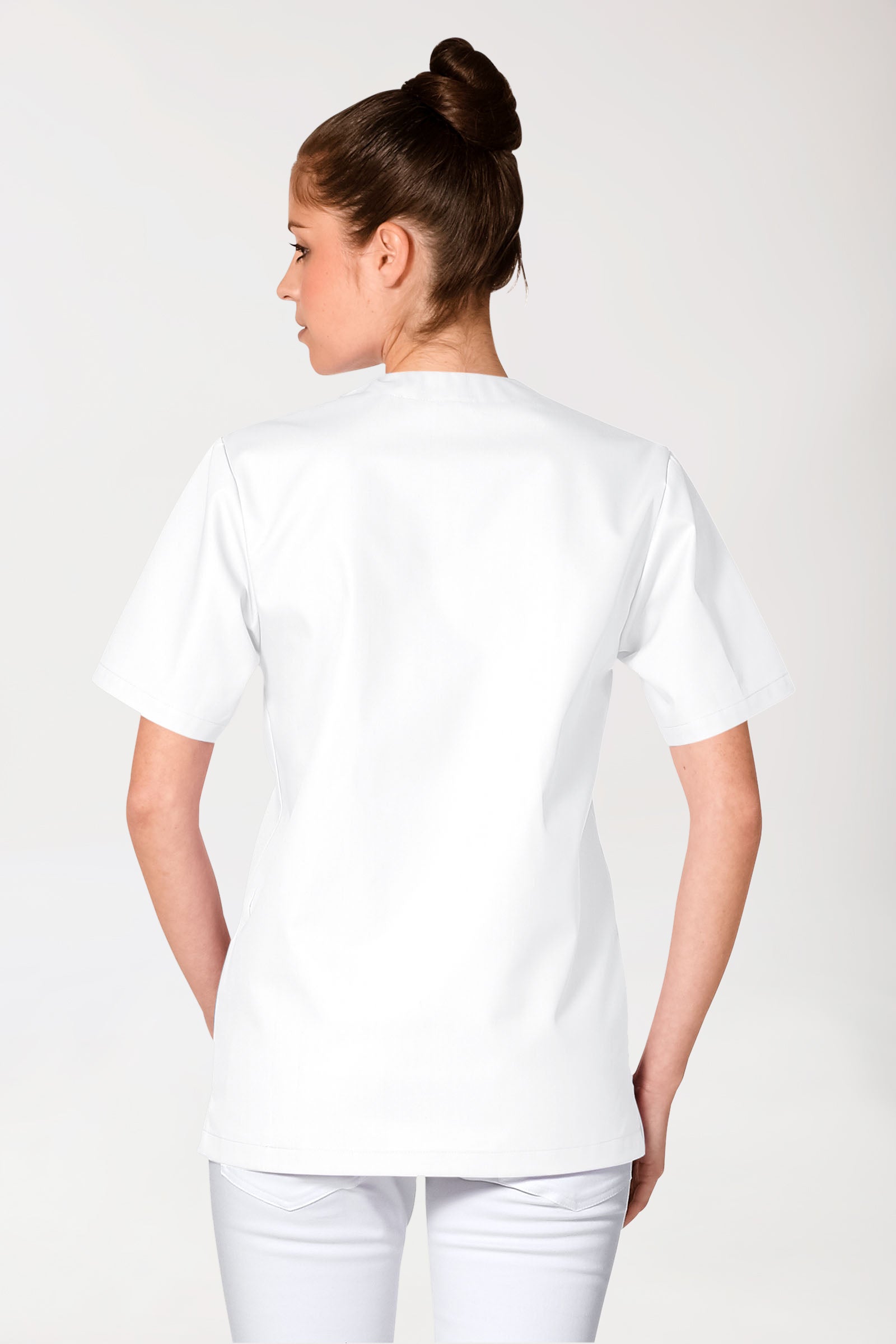 JUST STRONG Schlupfkasack Unisex - V-Ausschnitt weiß