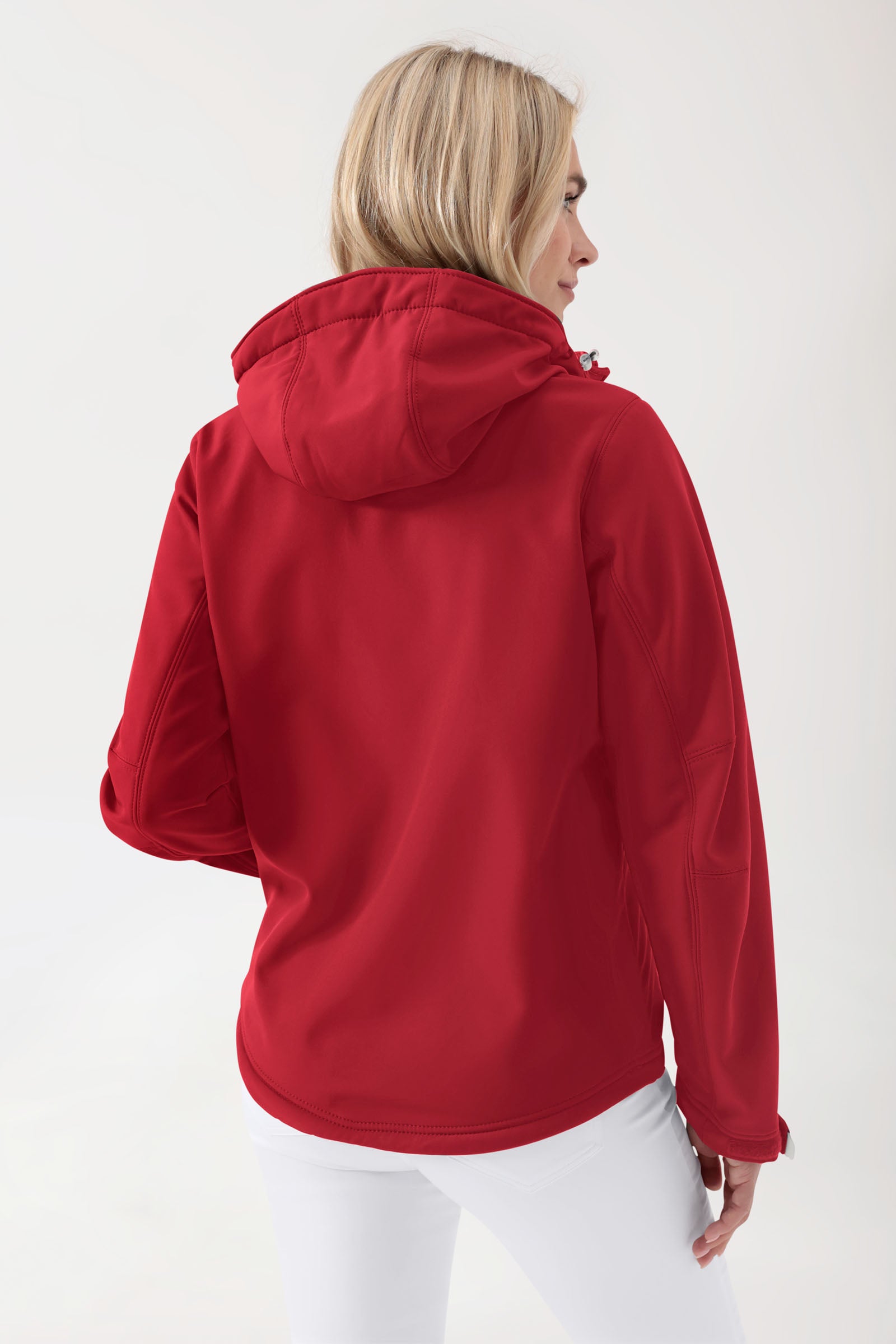 Softshell Jacke Unisex - abnehmbare Kapuze rot