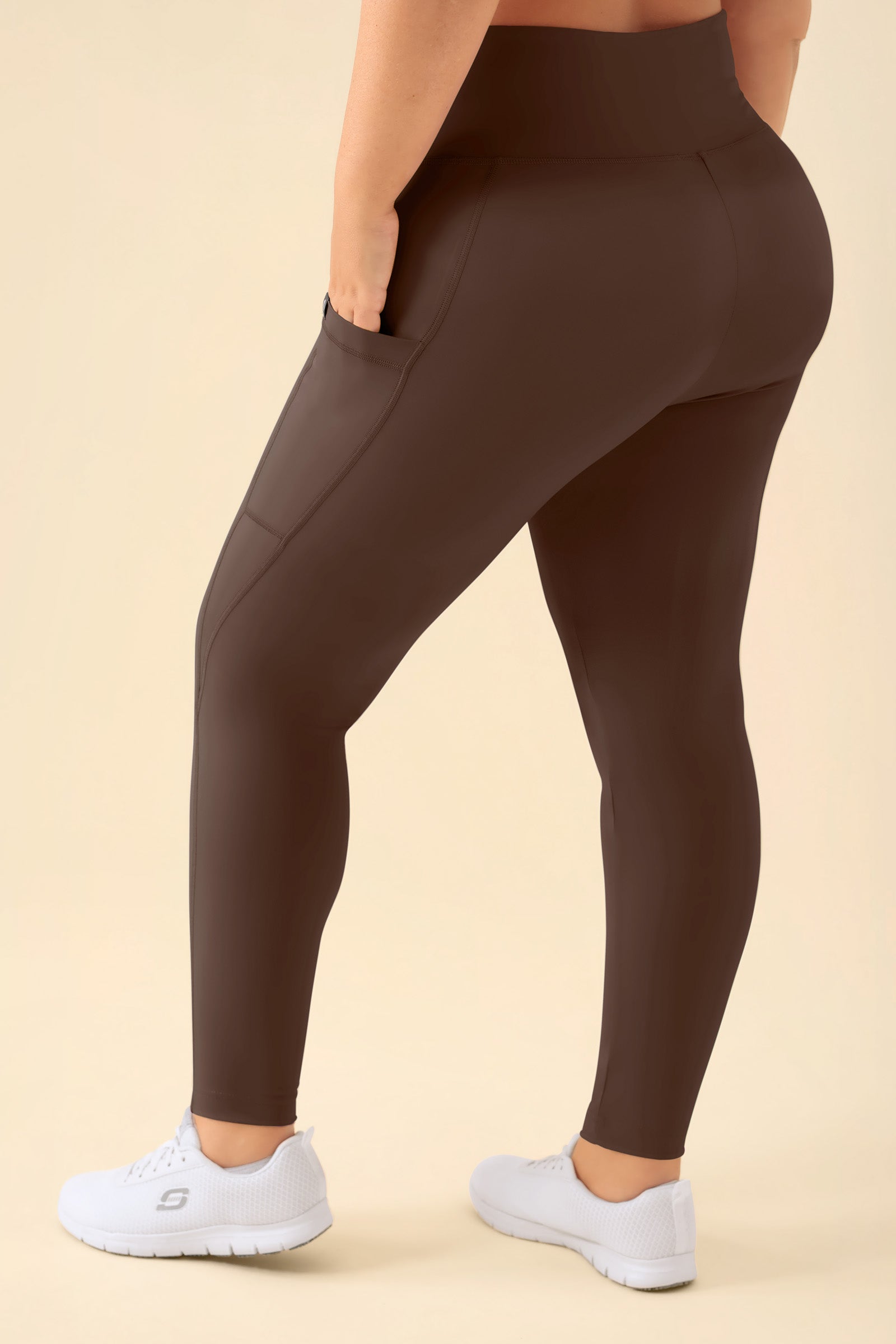 KAERE Leggings Damen - super elastisch coffee, Rückansicht