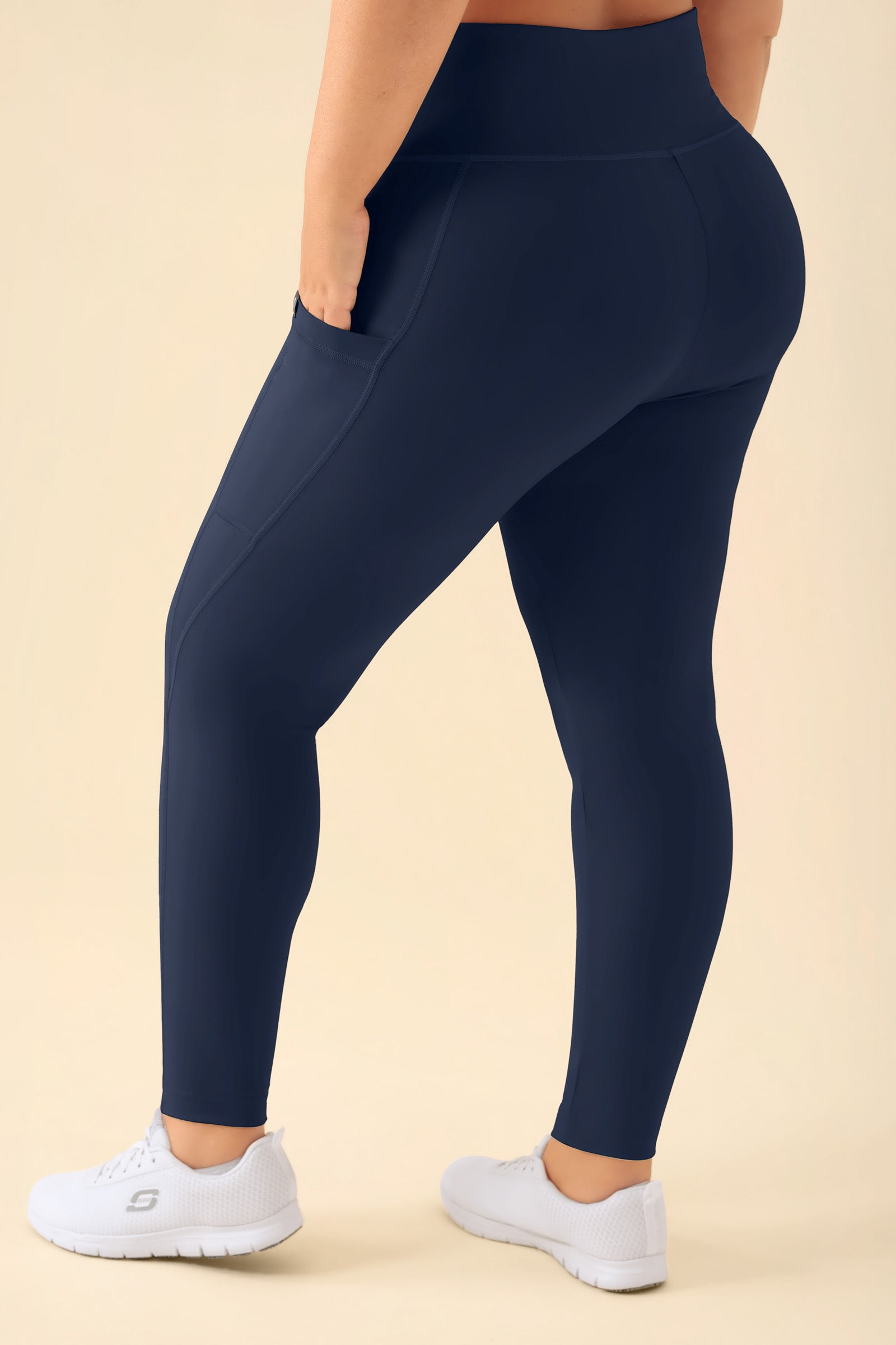 KAERE Leggings Damen - super elastisch navy, Rückansicht