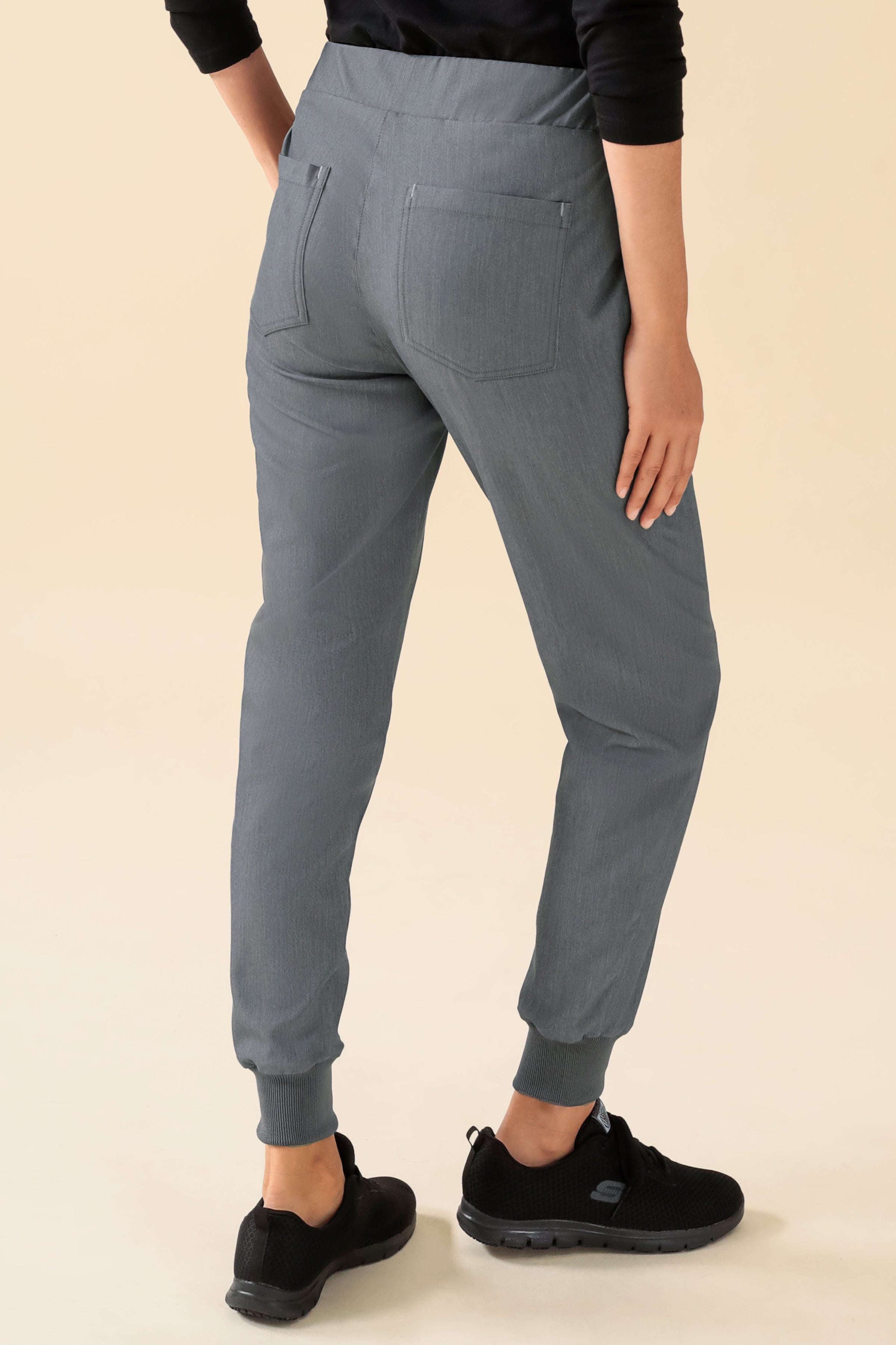 KAERE Hose Damen - Saumbündchen ohne Beintaschen grau melange