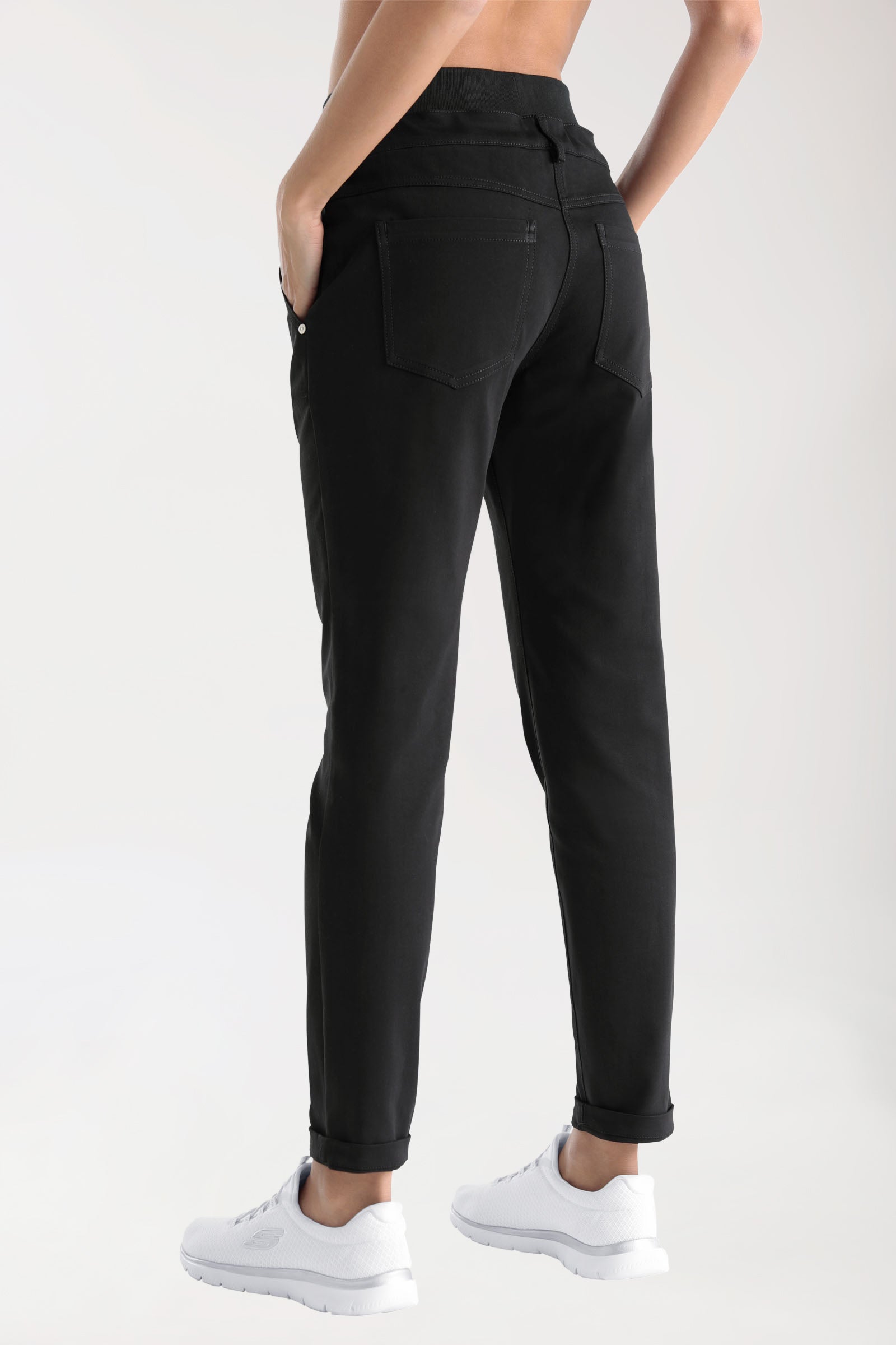 Comfort Stretch Hose Damen - elastischer Strickbund schwarz