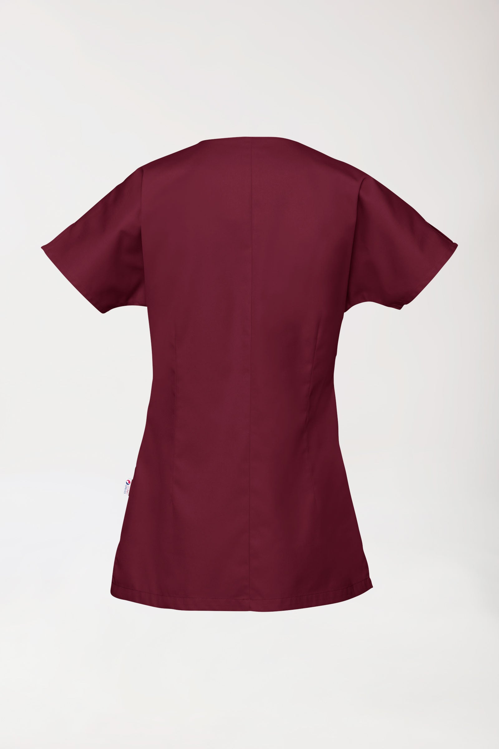 Beauty Kasack Damen - asymmetrische Druckknopfleiste bordeaux