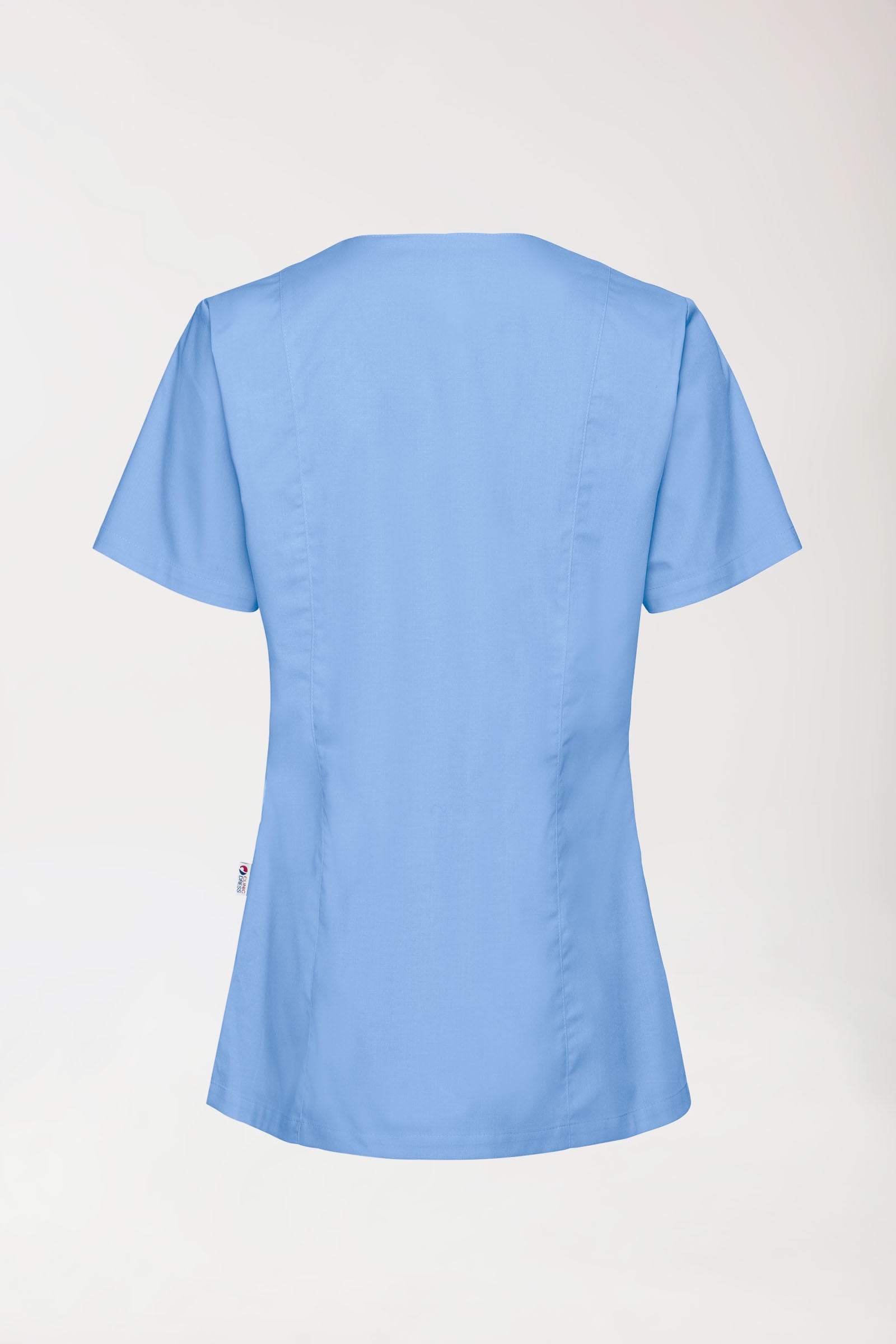 Stretch Kasack Damen - durchgeknöpft himmelblau