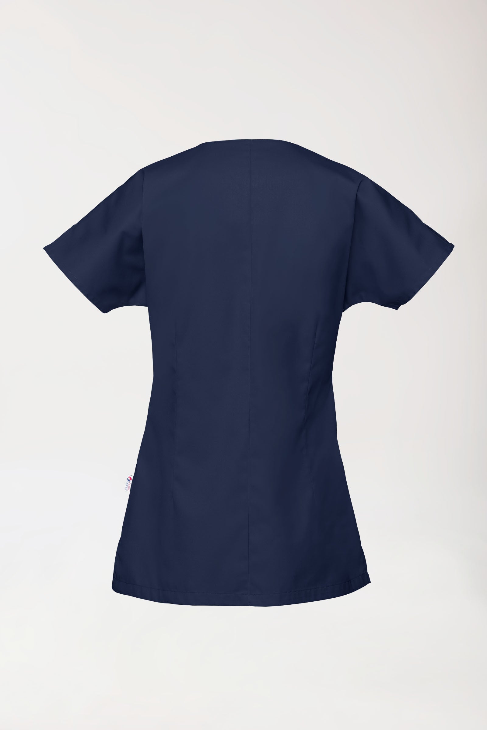 Beauty Kasack Damen - asymmetrische Druckknopfleiste navy