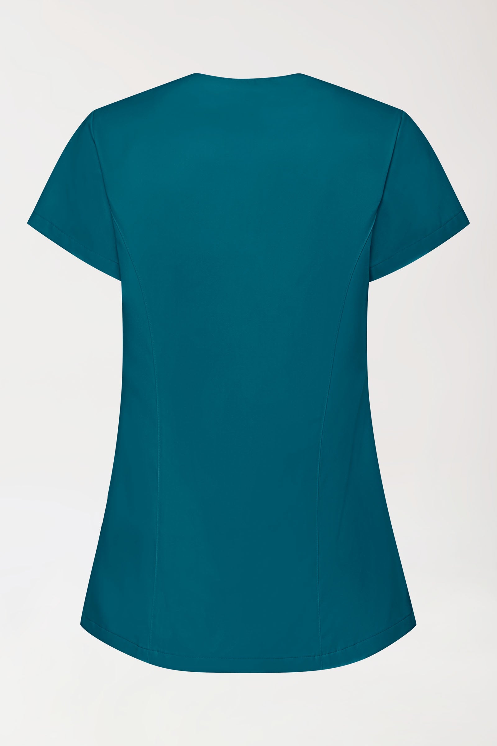 GREEN Stretch Kasack Damen - asymmetrische Druckknopfleiste petrol