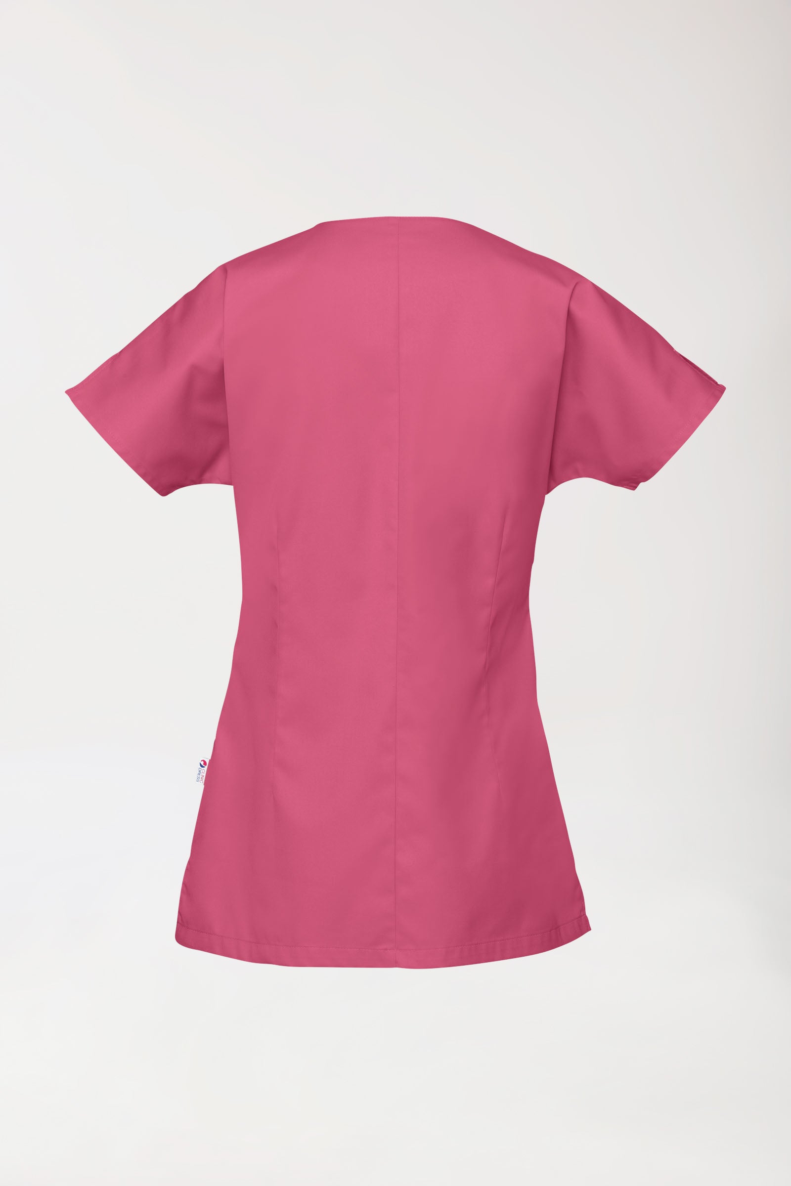 Beauty Kasack Damen - asymmetrische Druckknopfleiste rosenholz, Rückansicht