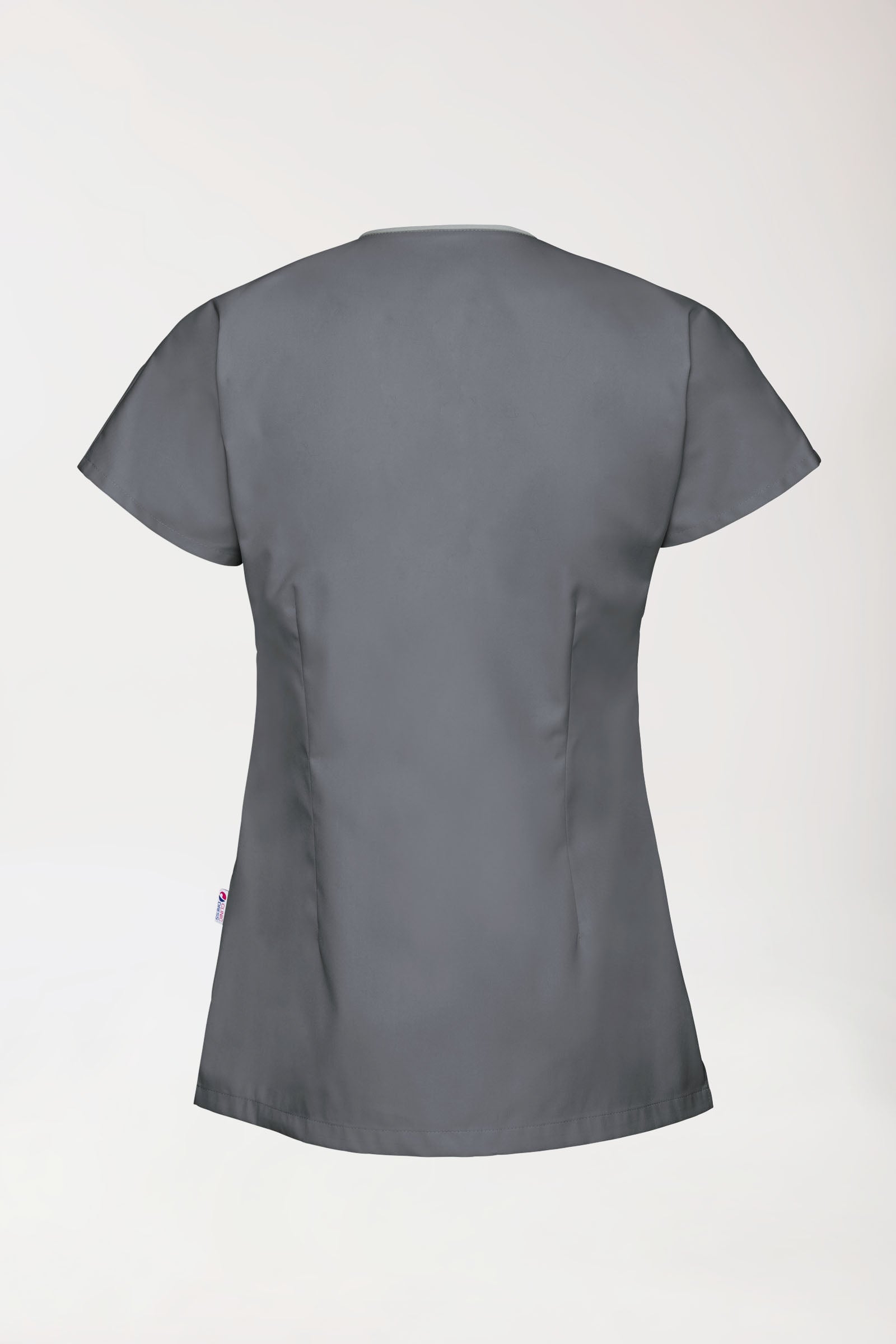 Beauty Kasack Damen - asymmetrische Druckknopfleiste steingrau/grau