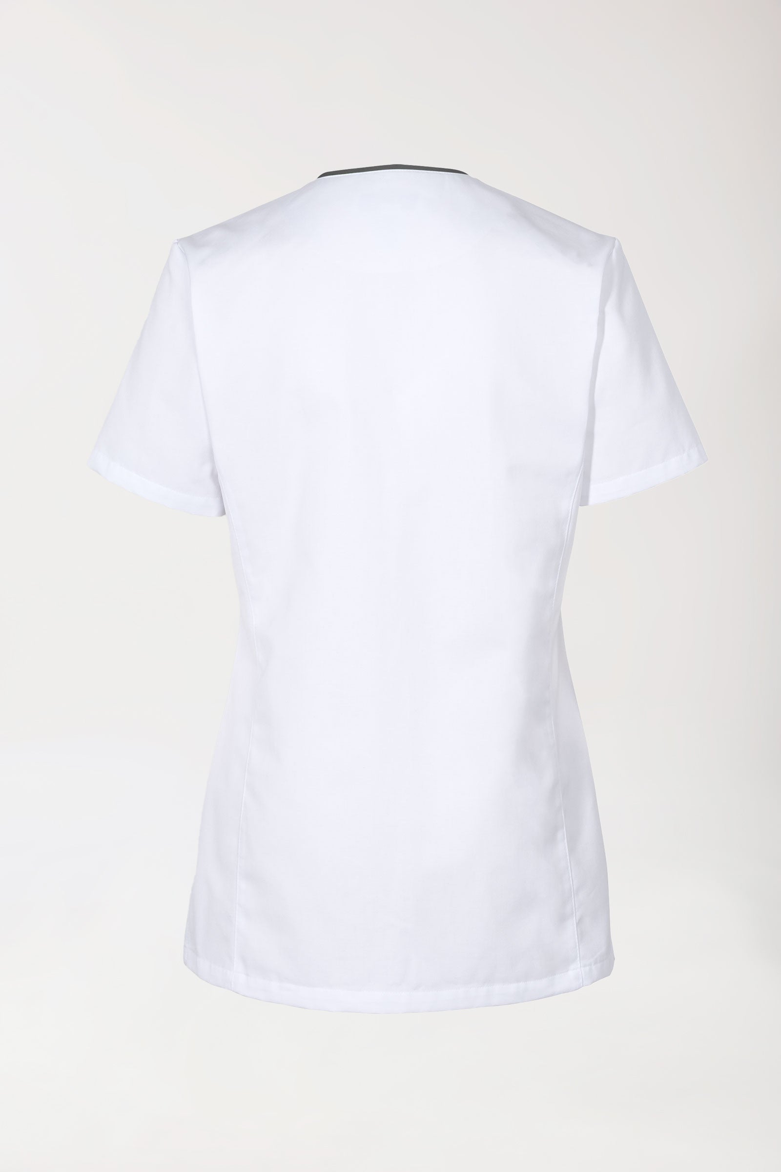 Beauty Kasack Damen - durchgeknöpft weiß/anthrazit