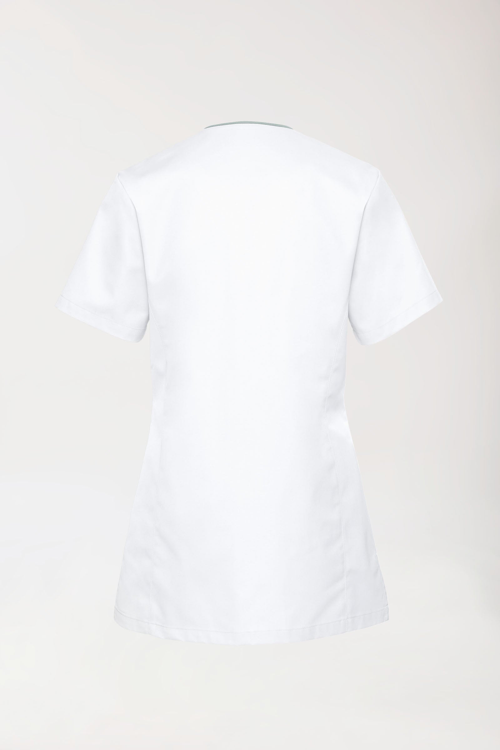 Beauty Kasack Damen - durchgeknöpft weiß/grau