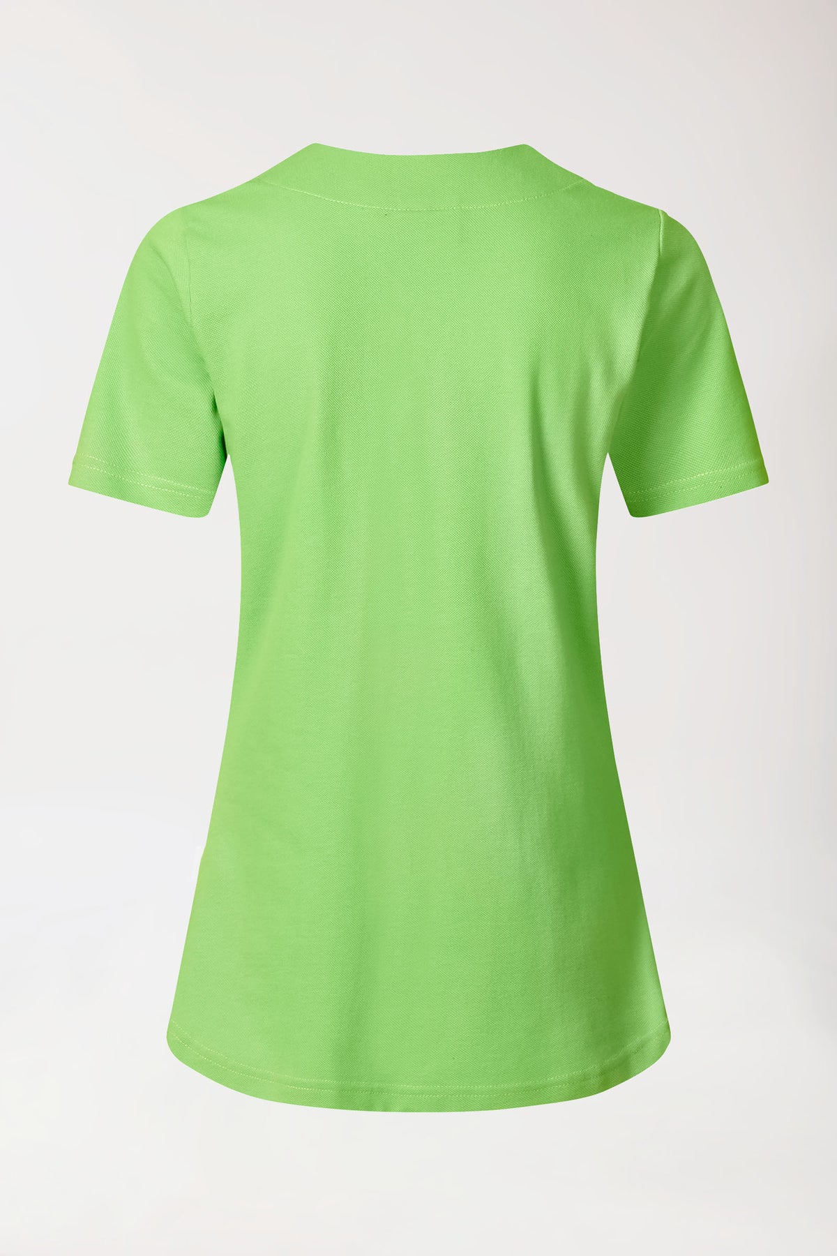 Piqué Longshirt Damen - diagonaler Ausschnitt apfelgrün