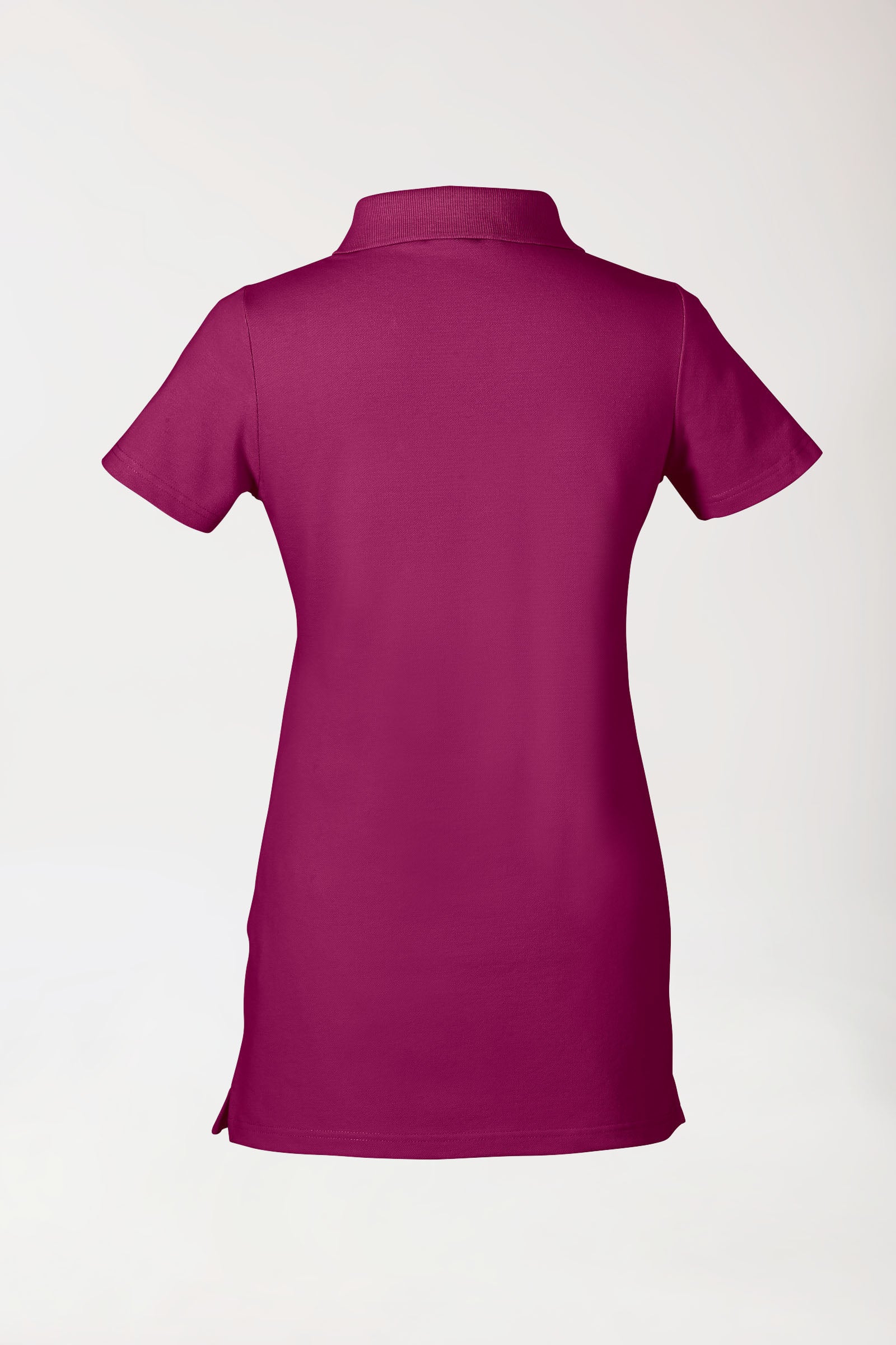 Stretch Longshirt Damen - Polokragen berry