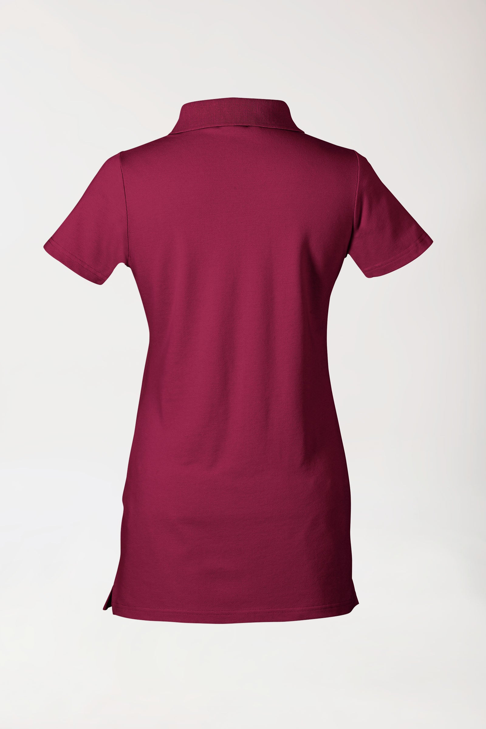 Stretch Longshirt Damen - Polokragen bordeaux
