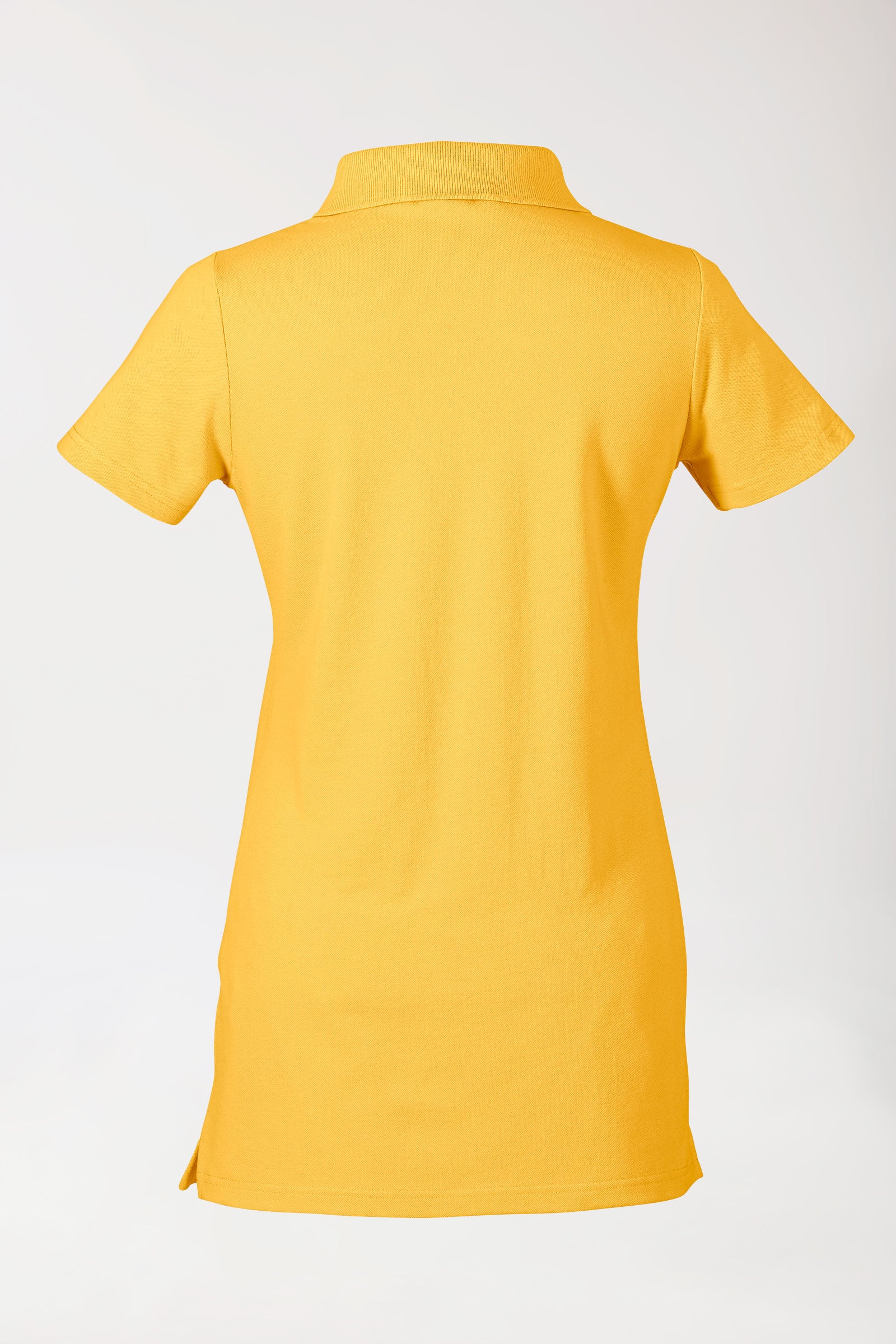 Stretch Longshirt Damen - Polokragen sonnengelb