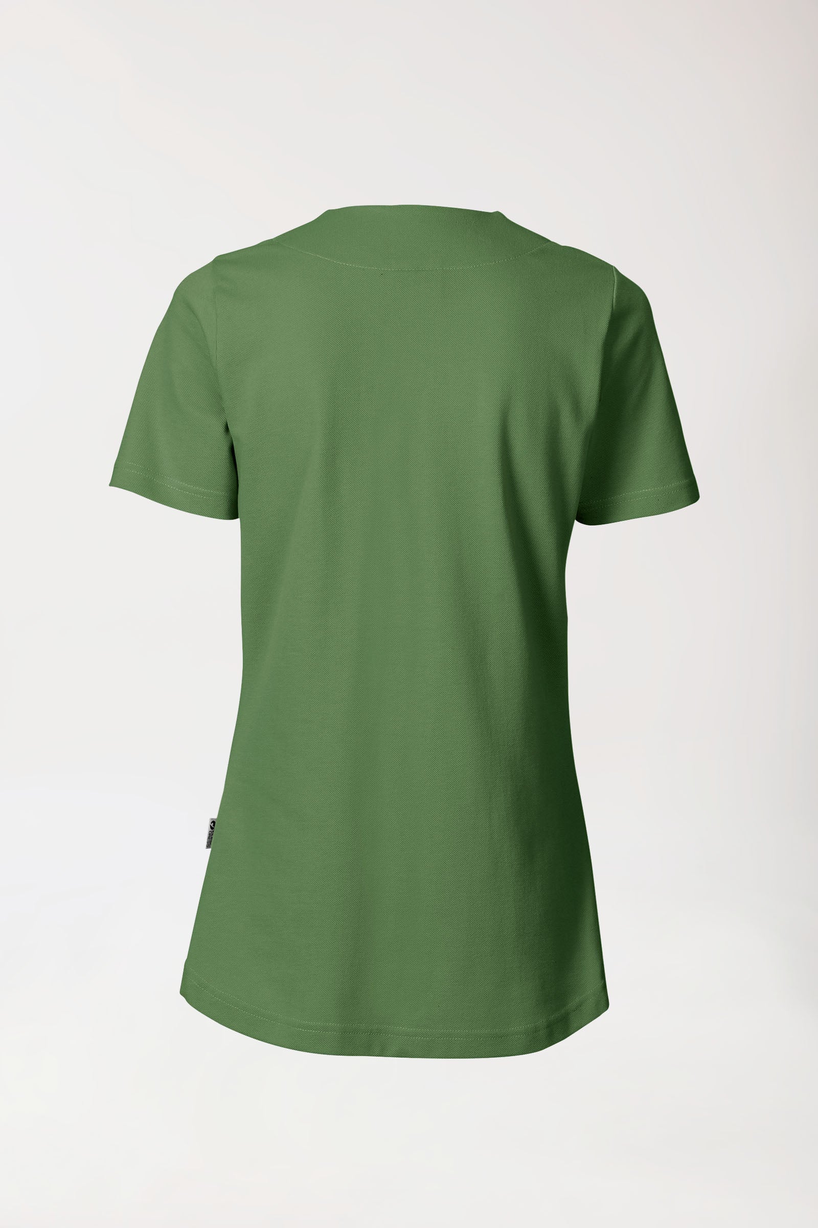 Piqué Longshirt Damen - diagonaler Ausschnitt wiesengrün