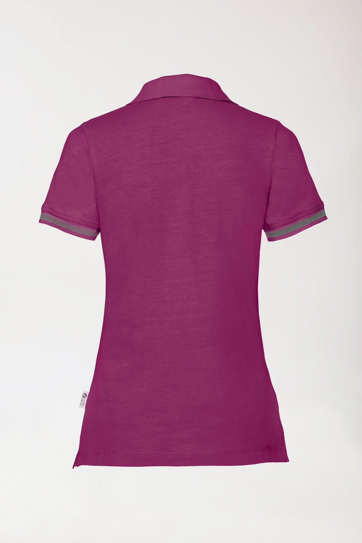 Stretch Shirt Damen - Polokragen berry/dunkelgrau melange