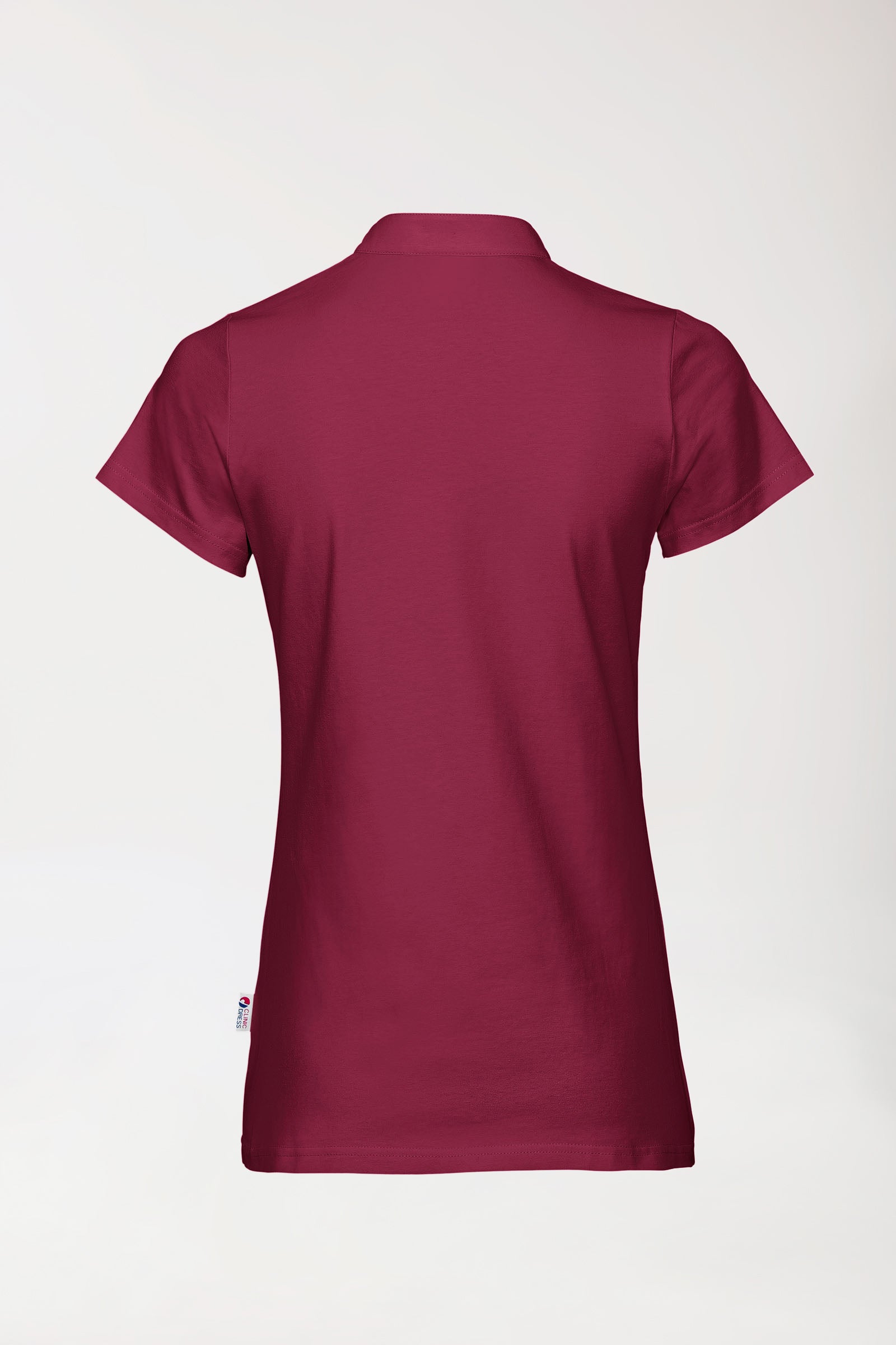 Stretch Shirt Damen - Stehkragen bordeaux, Rückansicht
