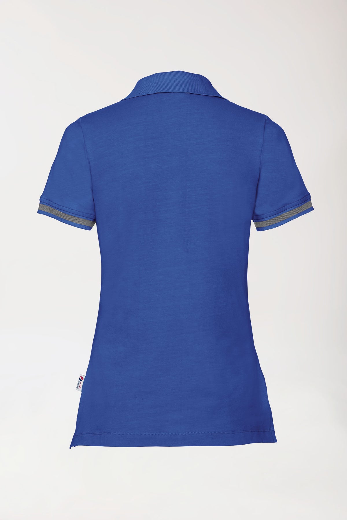 Stretch Shirt Damen - Polokragen königsblau/dunkelgrau melange