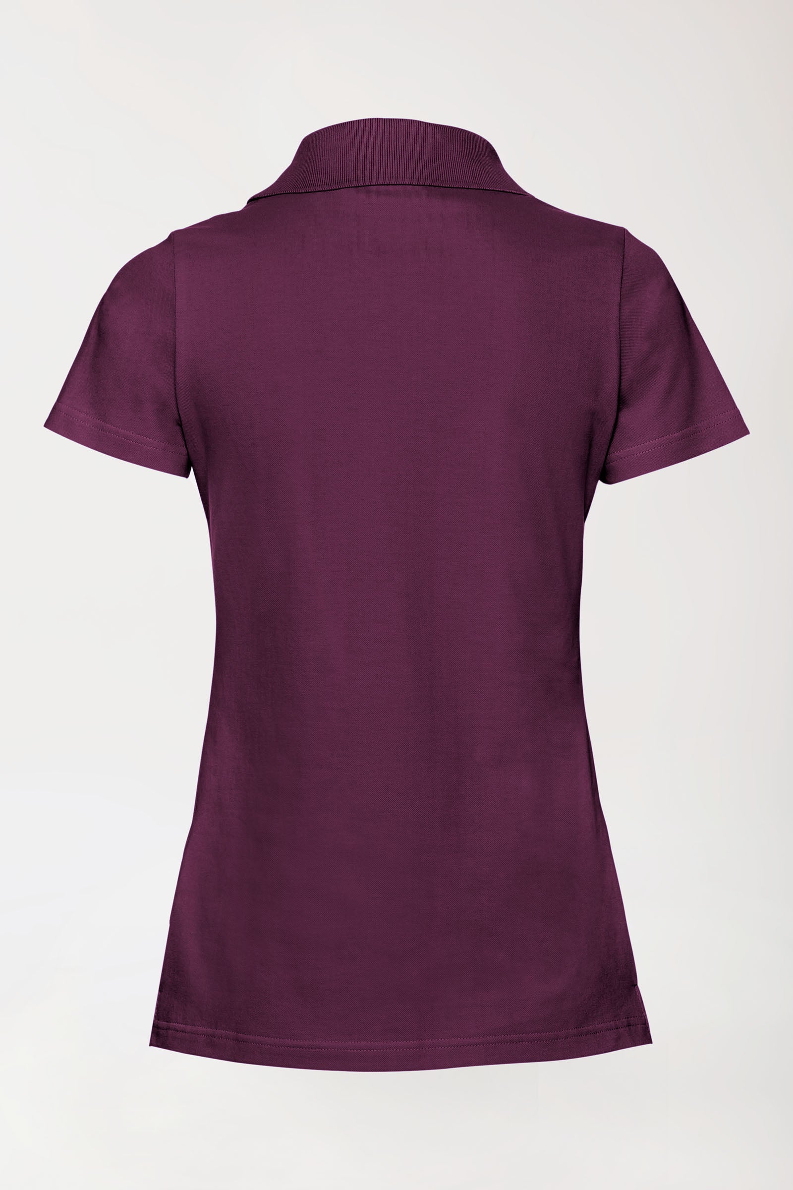 Stretch Shirt Damen - Polokragen pflaume