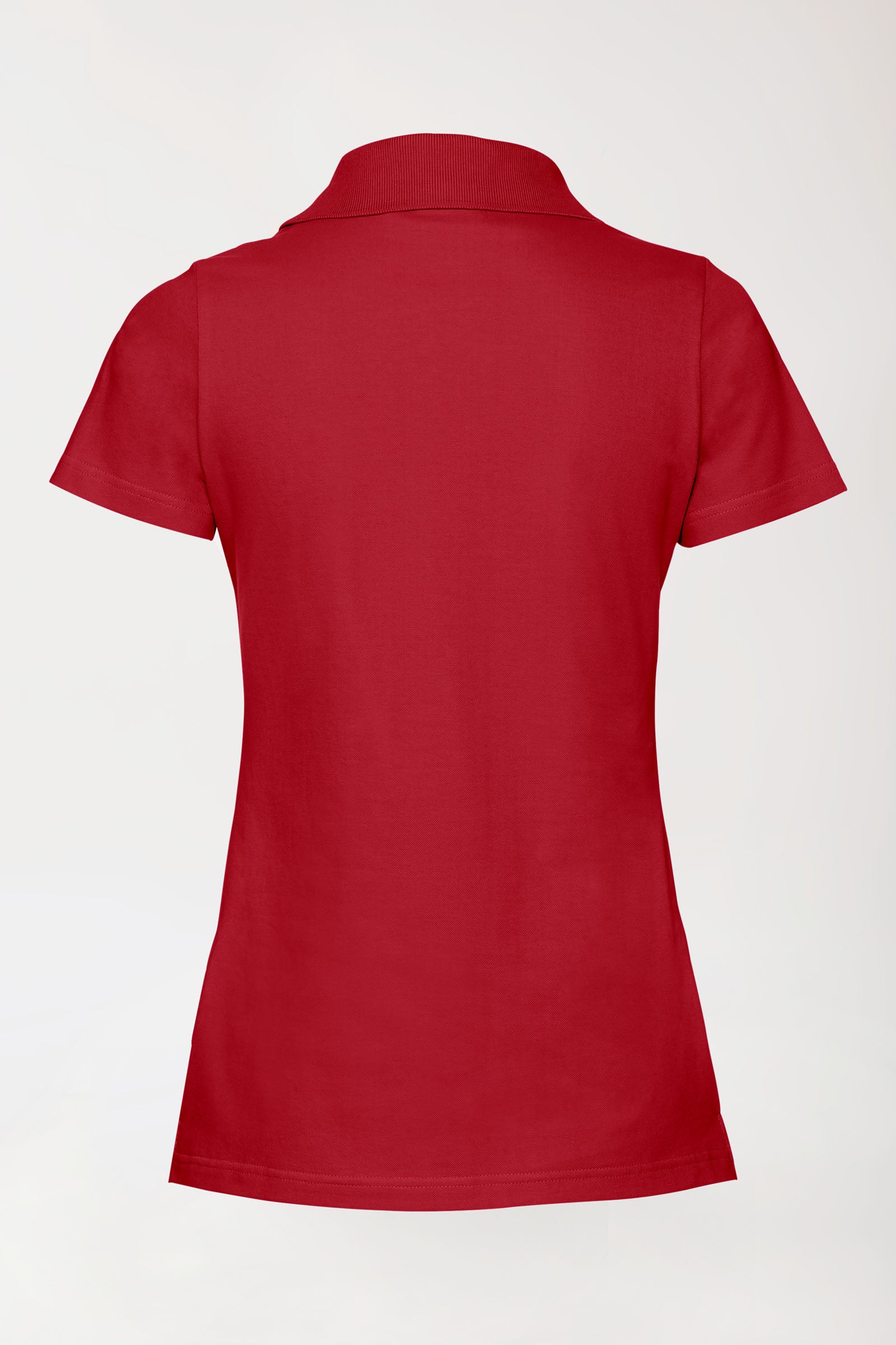 Stretch Shirt Damen - Polokragen rot, Rückansicht