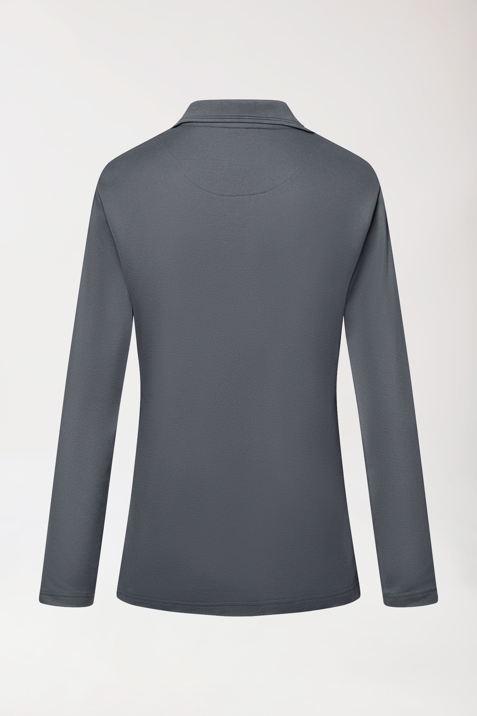 COMFY FLEX Stretch Longsleeve Damen - Polokragen steingrau