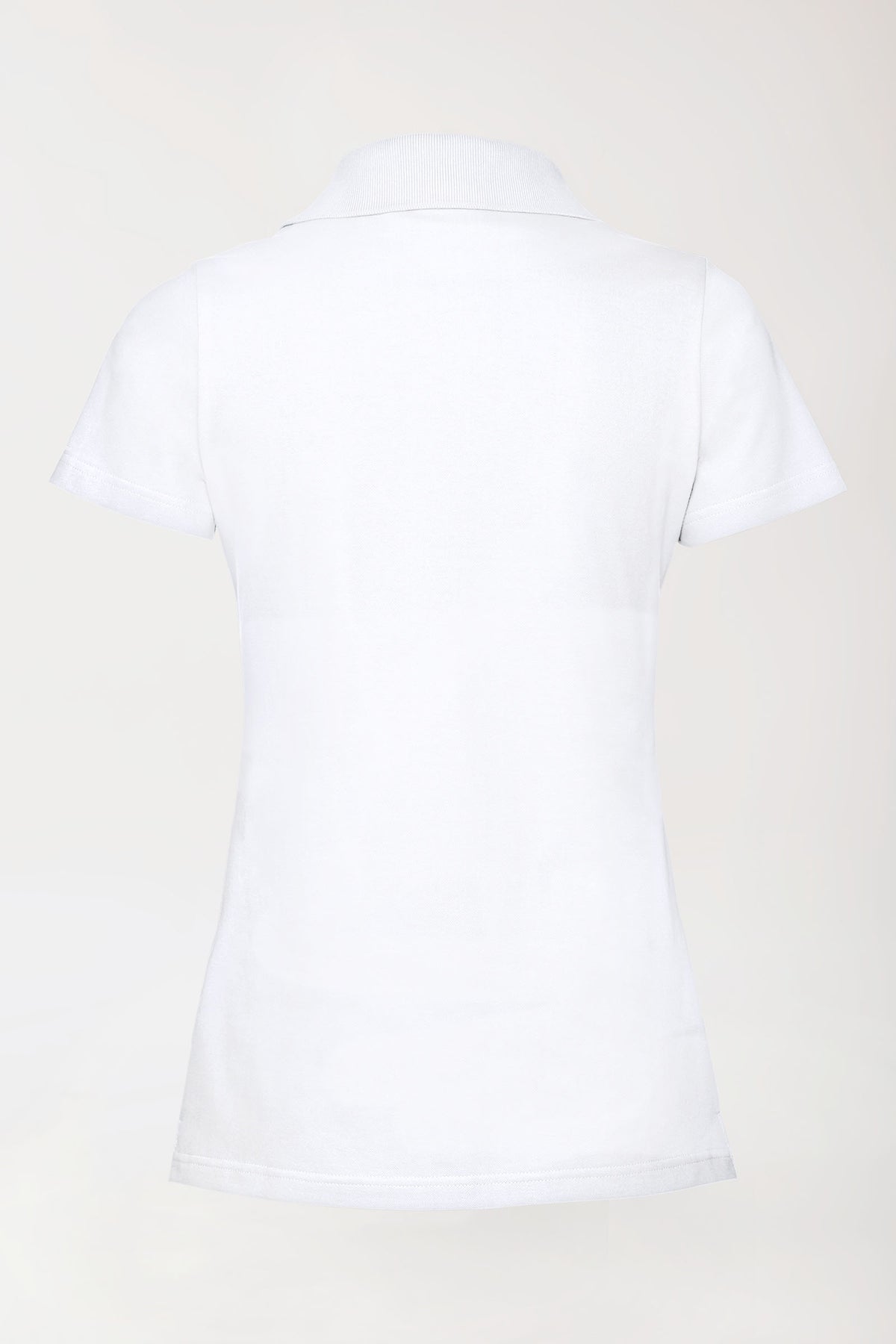 Stretch Shirt Damen - Polokragen weiß