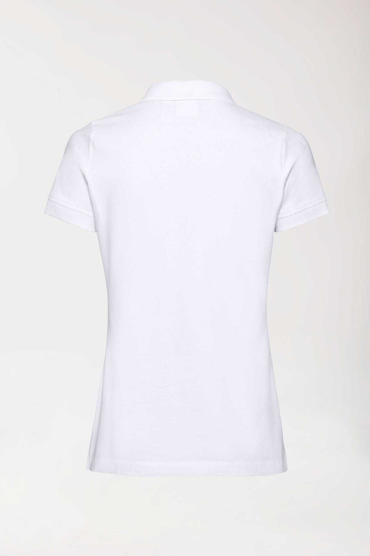 Stretch Shirt Damen - Polokragen - Knopfleiste weiß