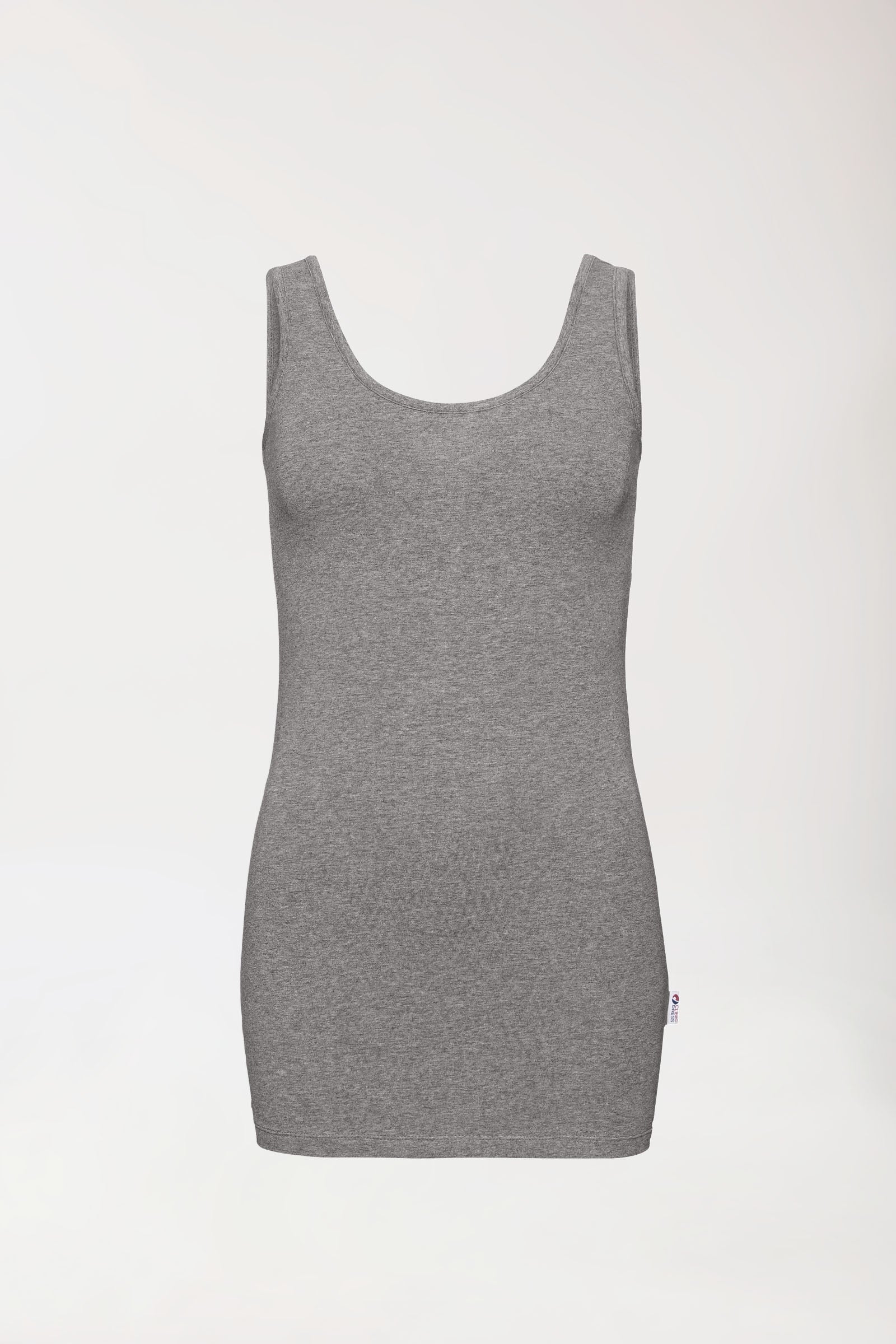 CORE Top Damen - Rundhals dunkelgrau melange