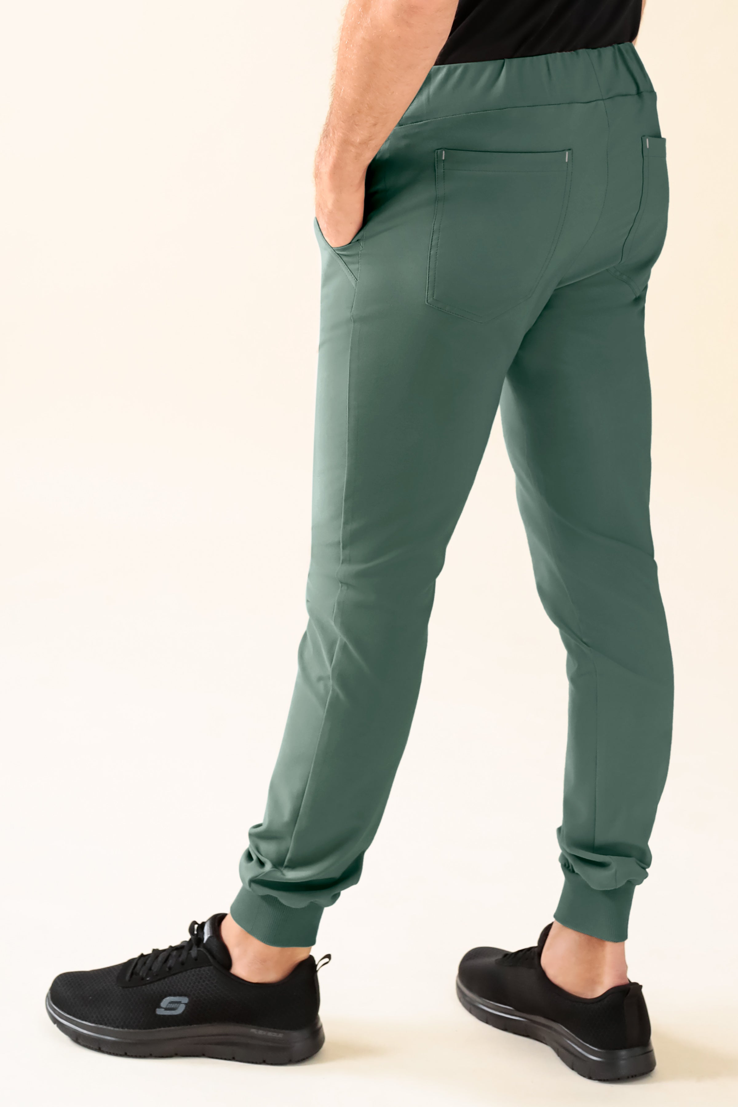 KAERE Hose Herren - Saumbündchen ohne Beintaschen dunkelgrün