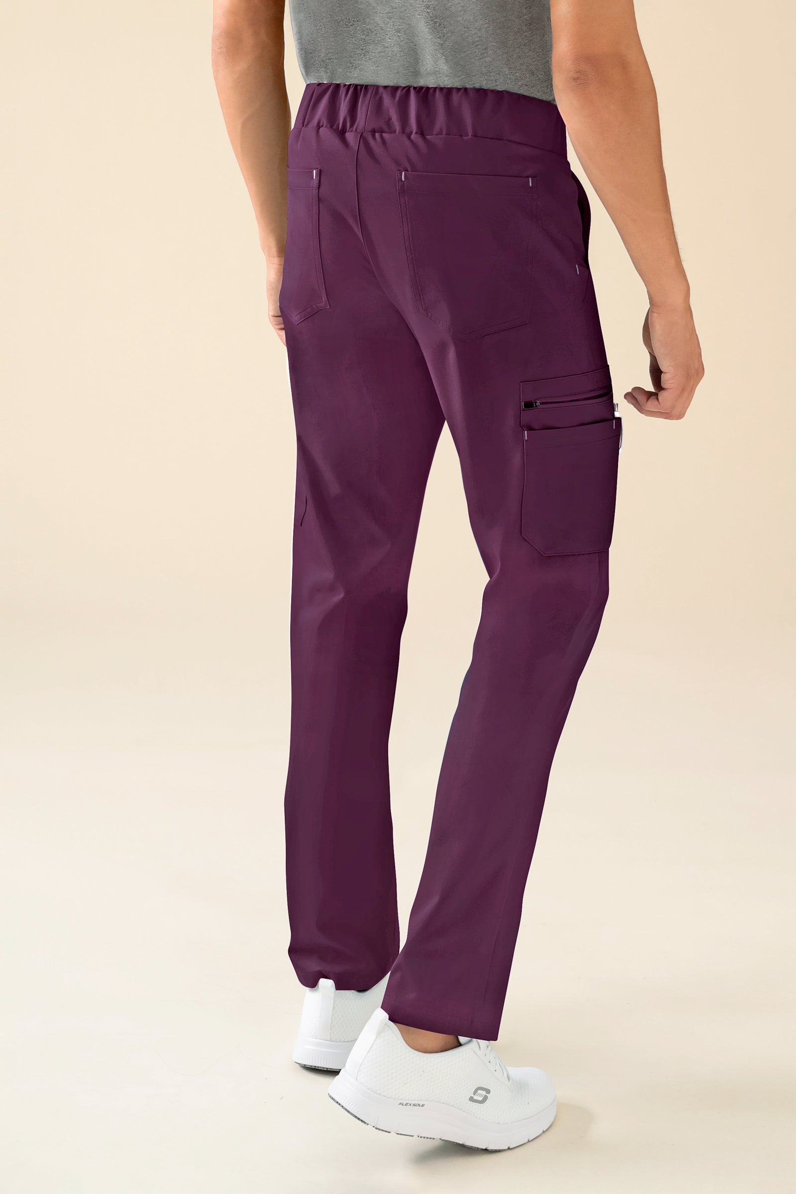 KAERE Hose Herren - gerader Saum mit Beintaschen pflaume