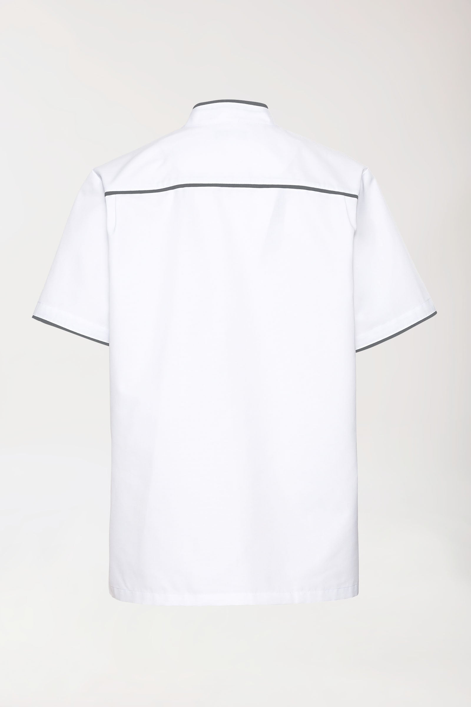 Beauty Kasack Herren - durchgeknöpft weiß/anthrazit