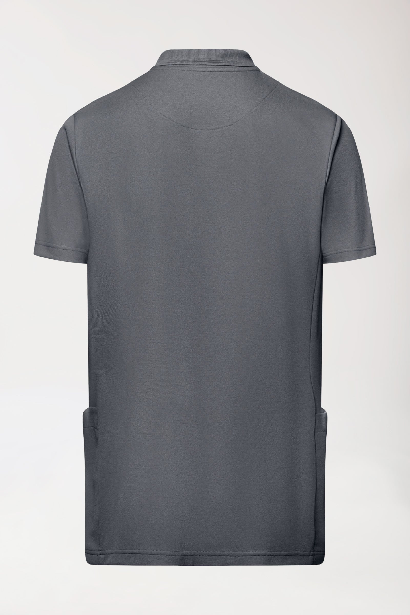 COMFY FLEX Stretch Schlupfkasack Herren - Polokragen steingrau