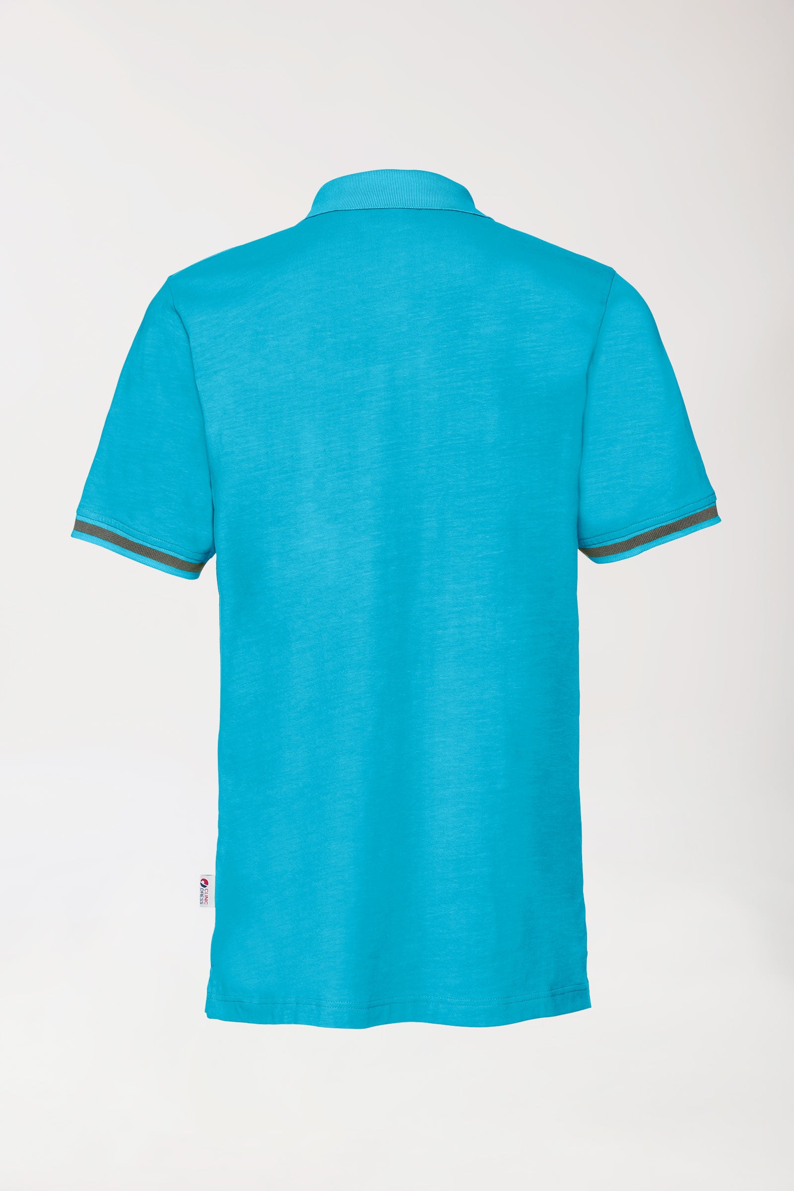 Stretch Shirt Herren - Polokragen türkis/dunkelgrau melange