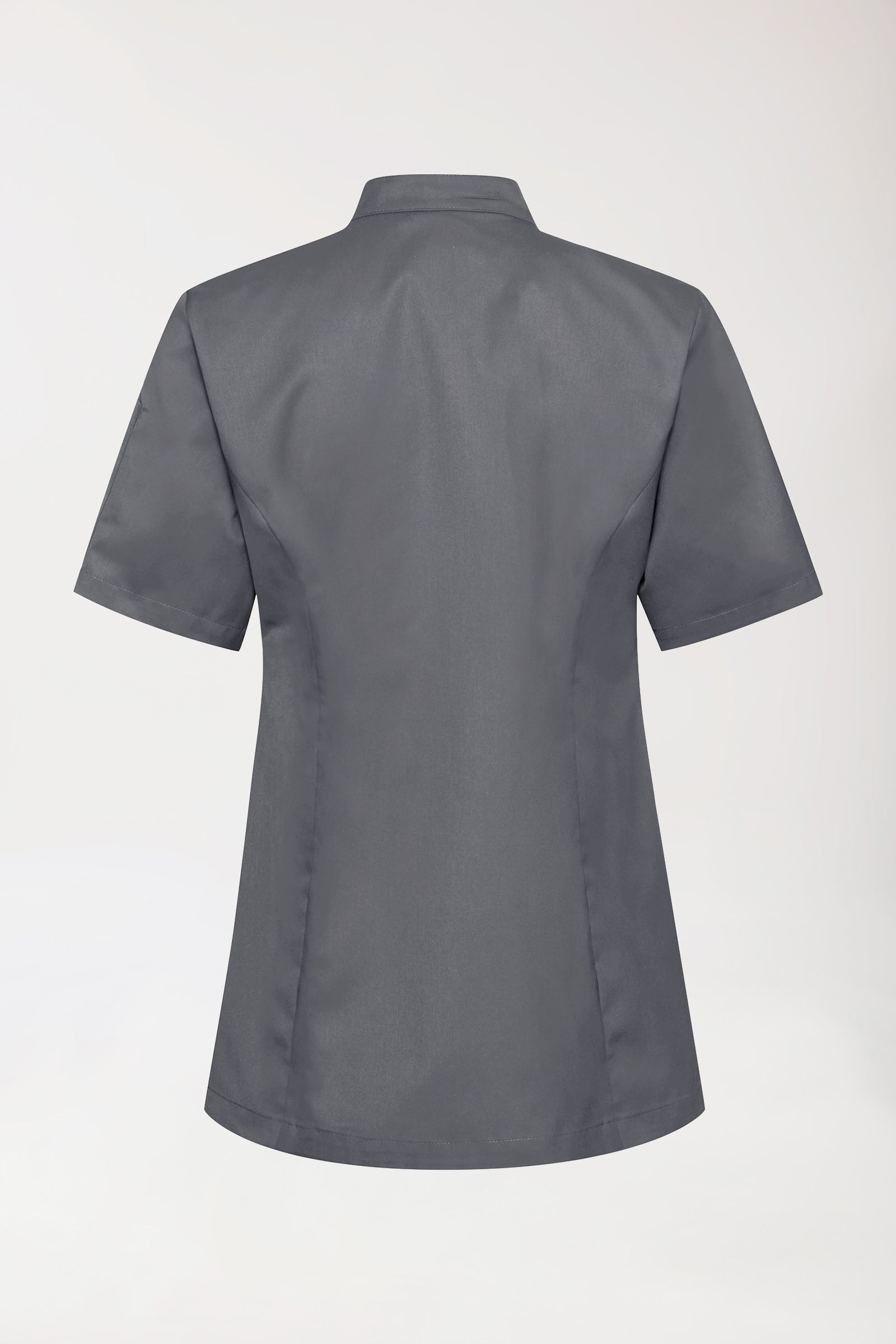 Gastro Kochjacke Damen - 1/2 Arm steingrau, Rückansicht
