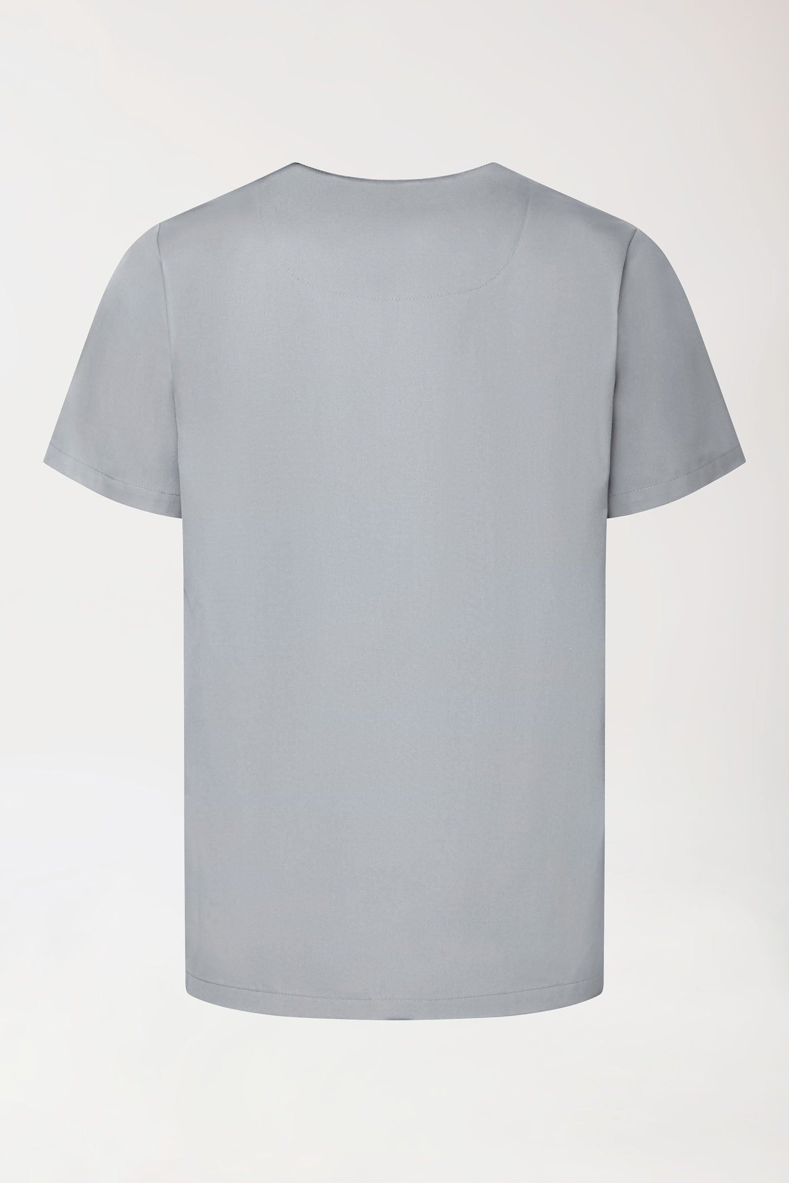 GREEN Stretch Schlupfkasack Unisex - V-Ausschnitt perlgrau, Rückansicht