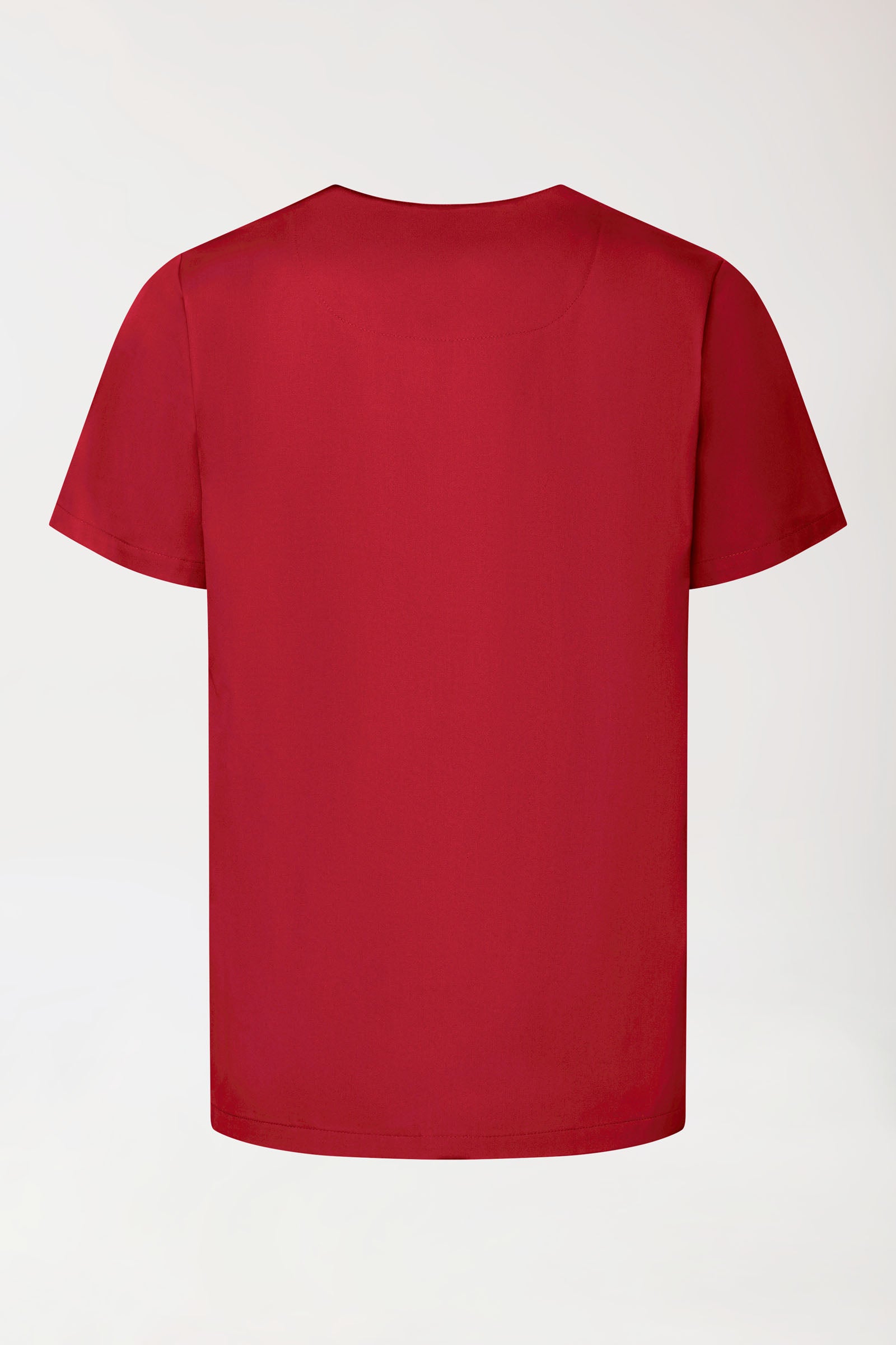 GREEN Stretch Schlupfkasack Unisex - V-Ausschnitt rot, Rückansicht