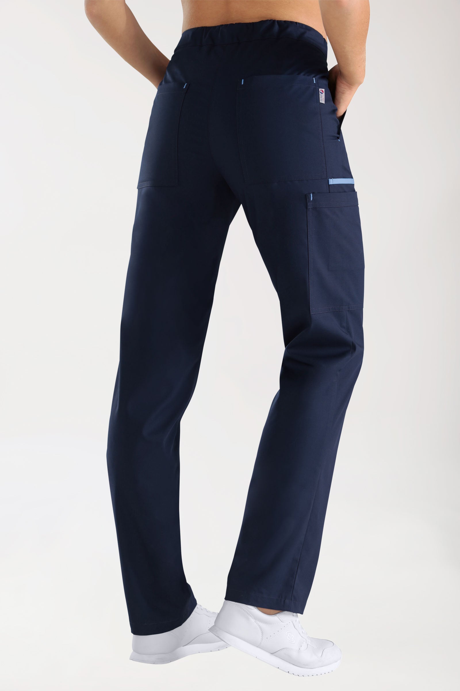 Hose Navy mit Himmelblau Unisex, Rückansicht
