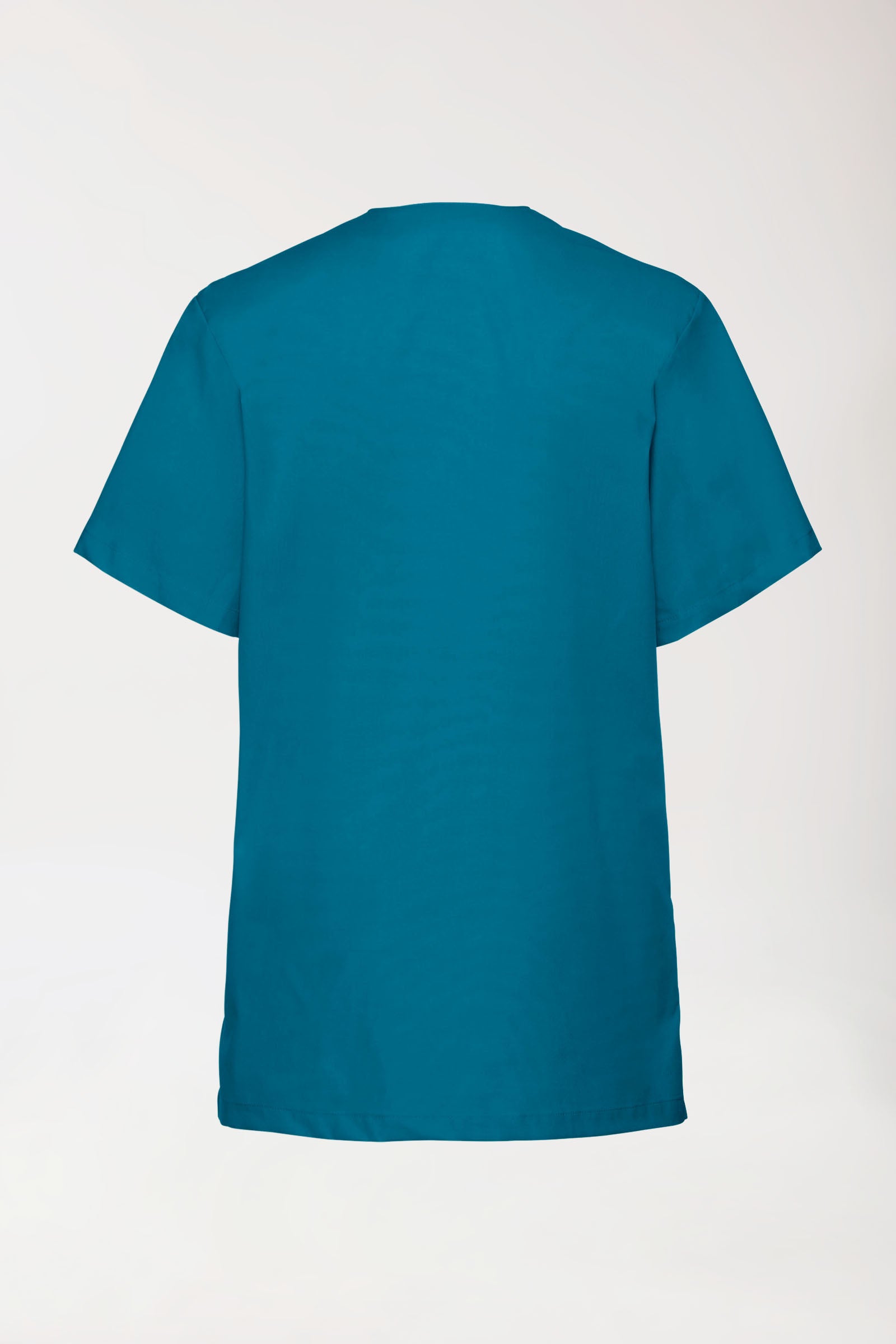 Stretch Schlupfkasack Unisex - V-Ausschnitt petrol, Rückansicht