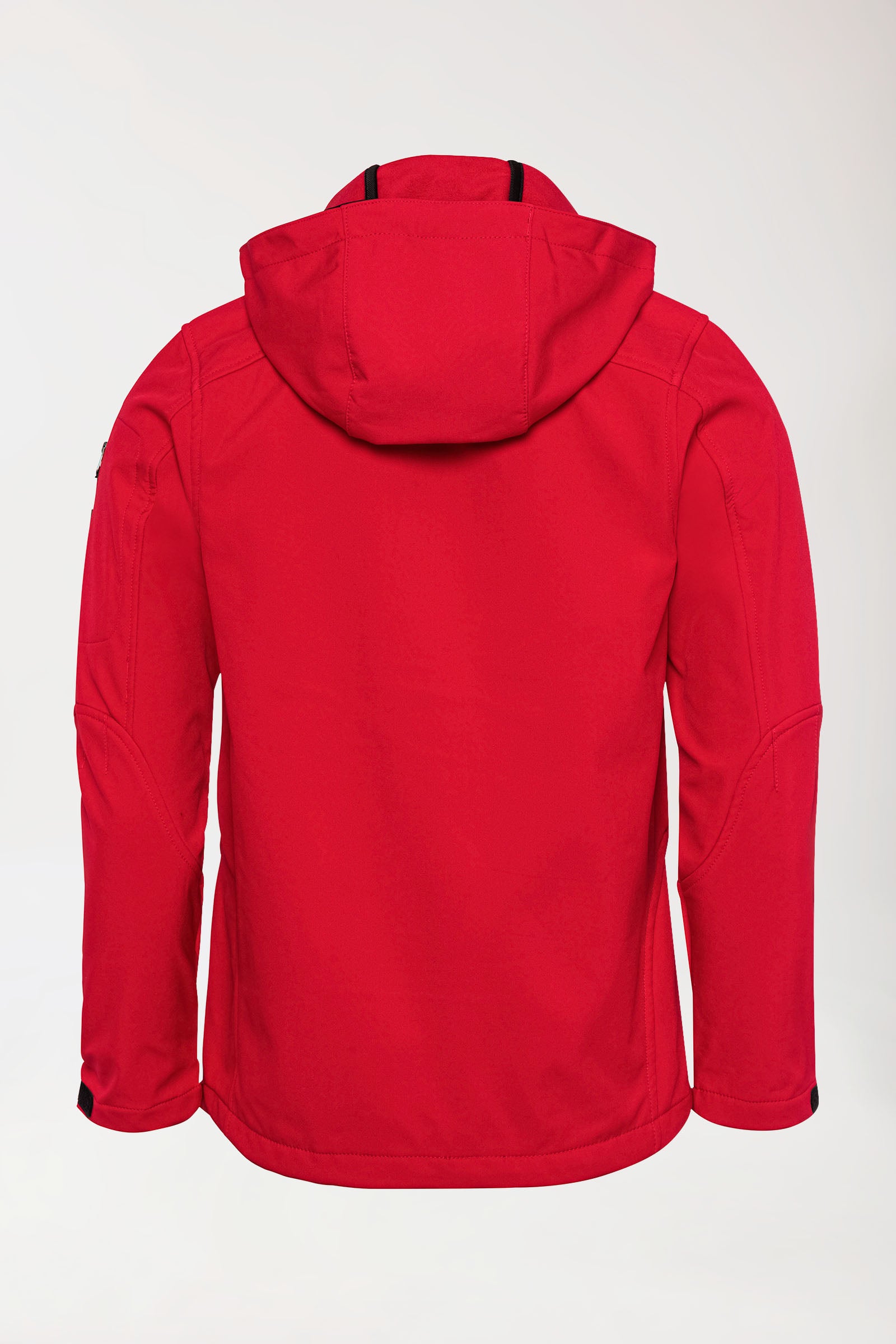 Softshell Jacken Unisex - mit Kapuze rot, Rückansicht