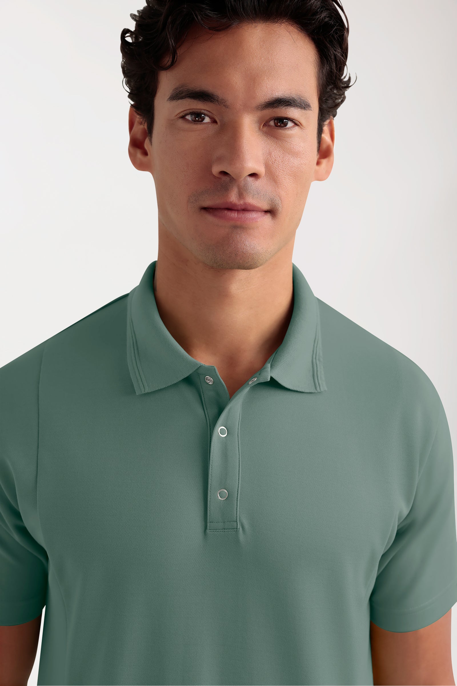 COMFY FLEX Stretch Schlupfkasack Herren - Polokragen dunkelgrün