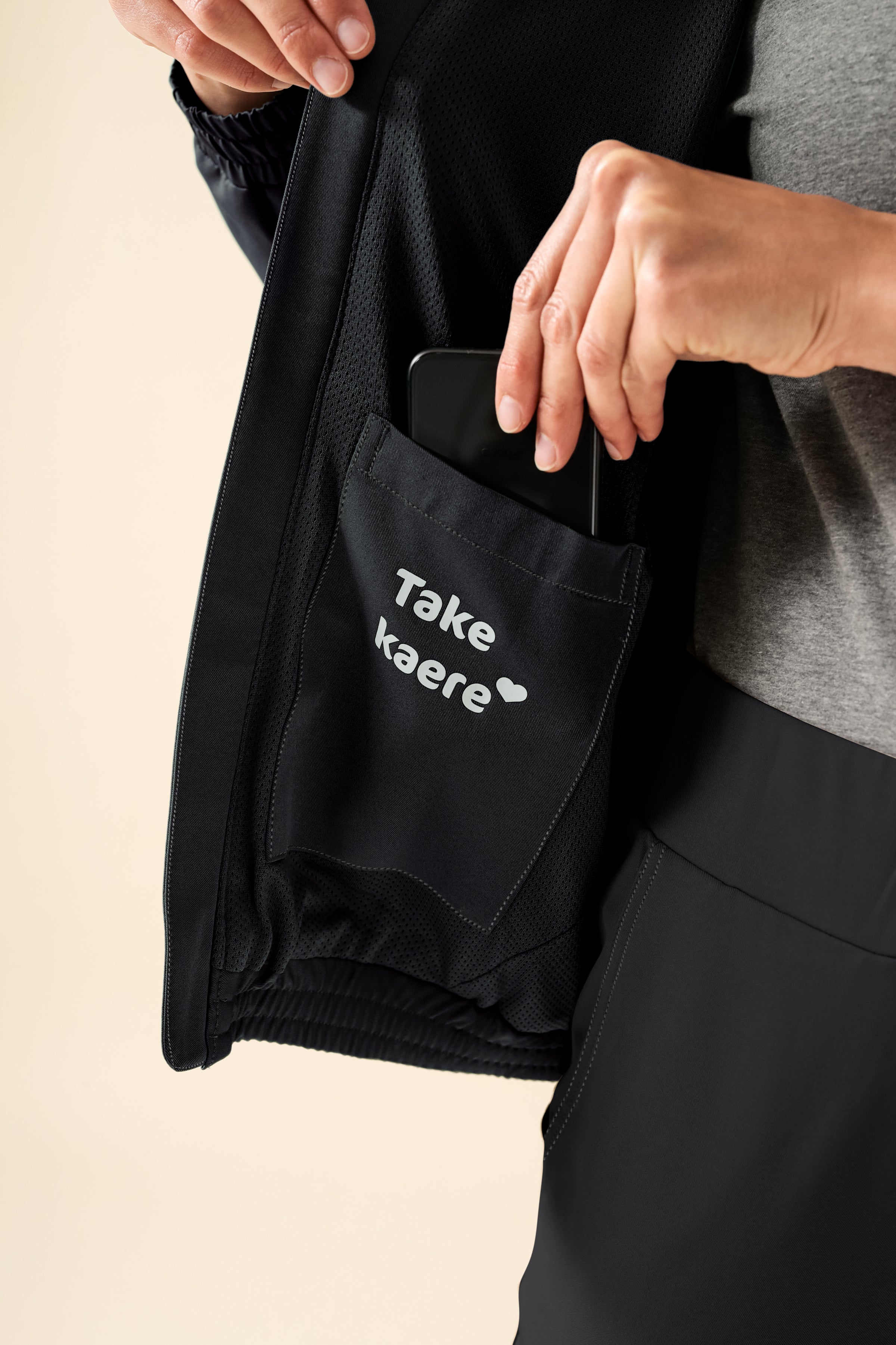 KAERE Blousonjacke Damen - mit elastischen Bündchen schwarz