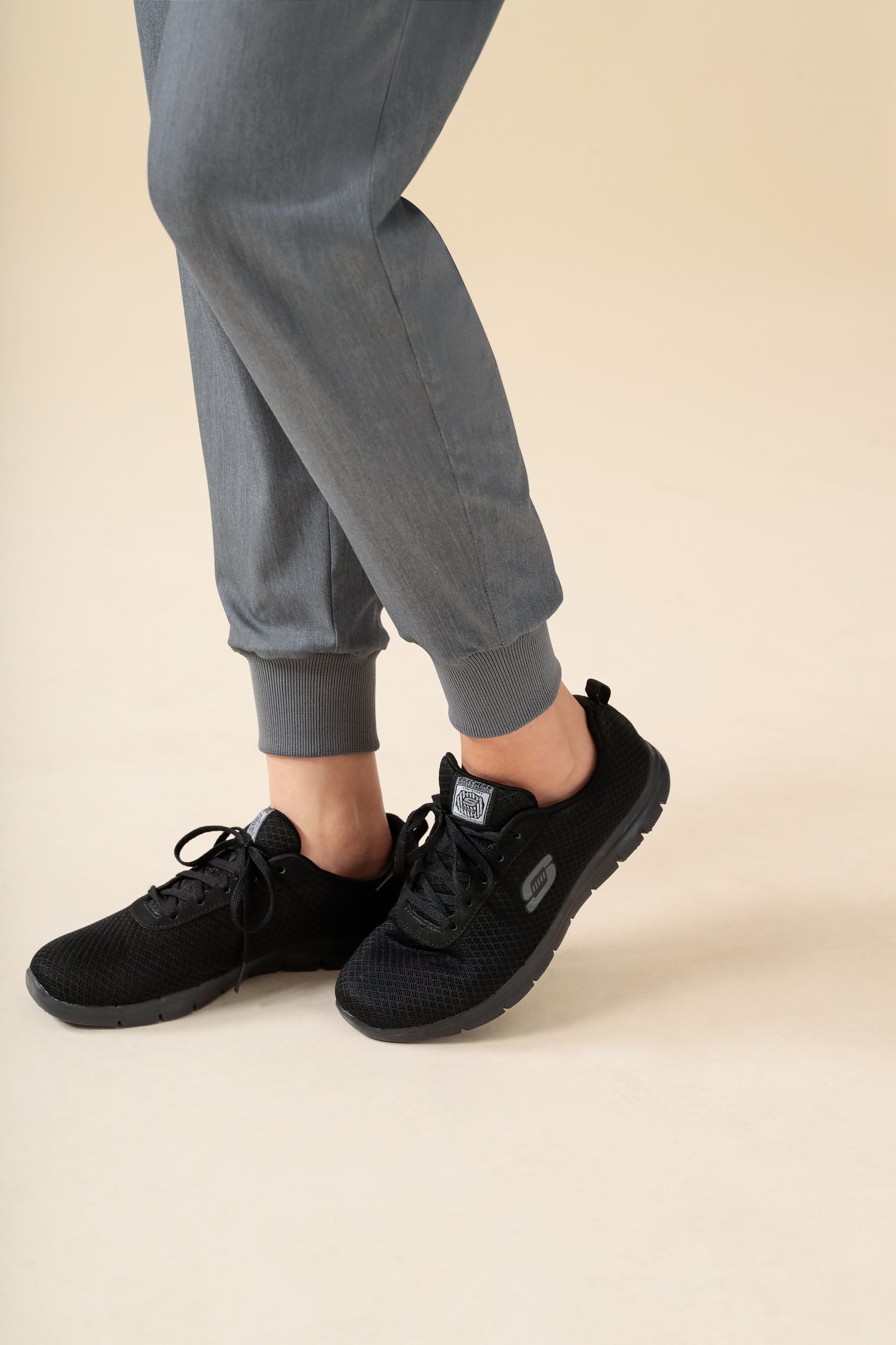 KAERE Hose Damen - Saumbündchen Kurzgr. mit Beintaschen grau melange