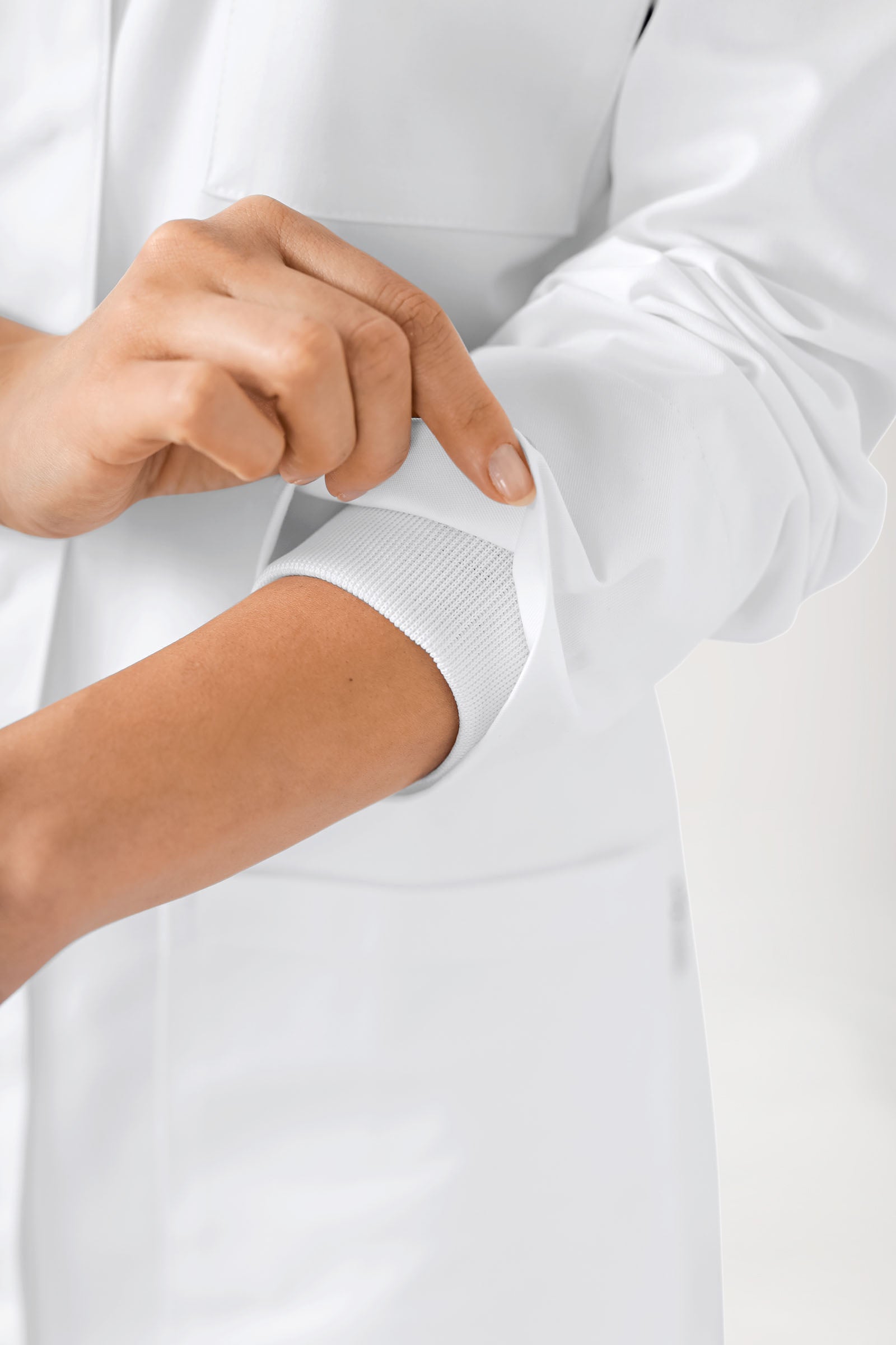 Mantel Damen - Stehkragen - Druckknopfleiste - weiß